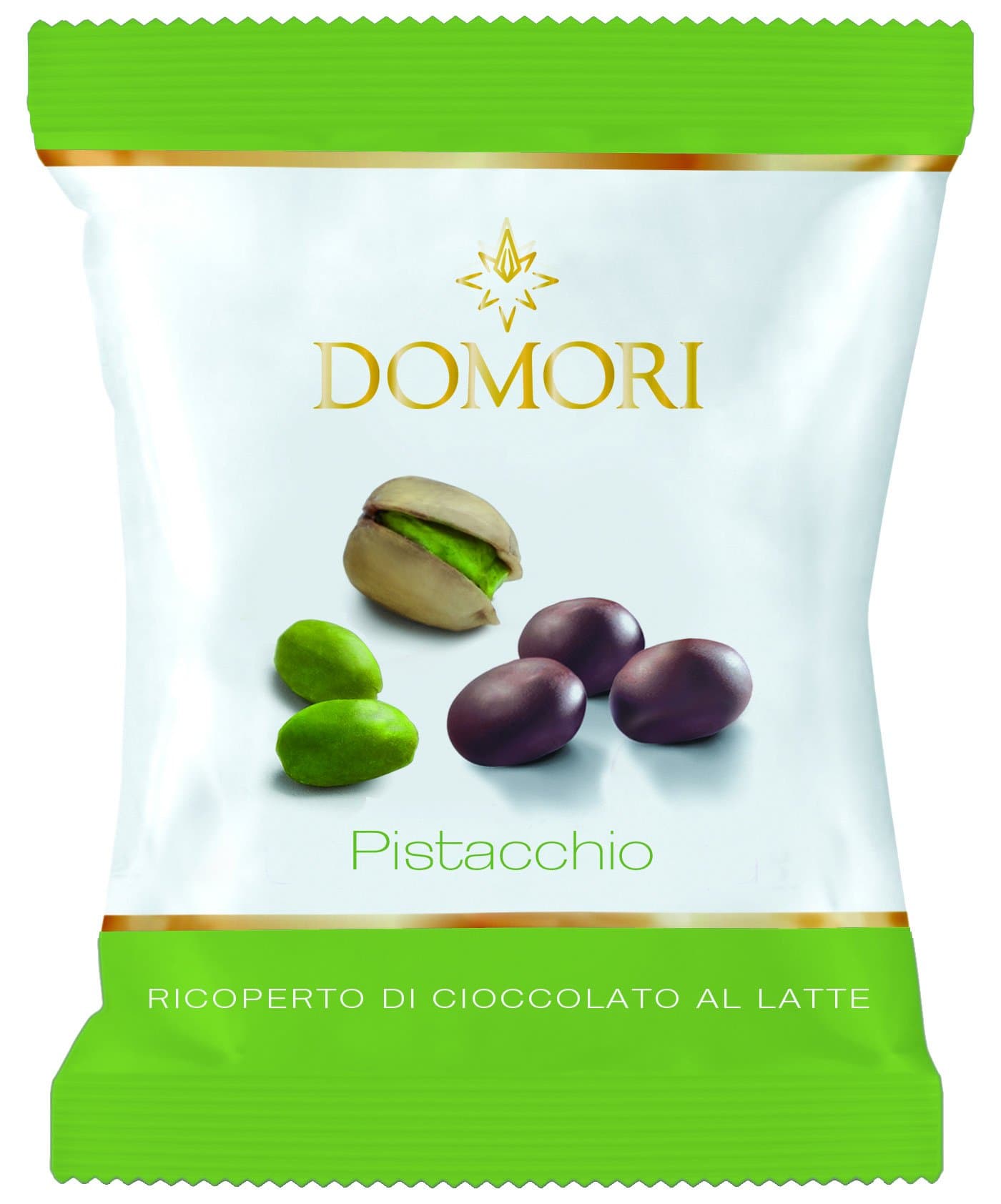 Domori - Dragees Dark Chocolate covered Pistachios FB