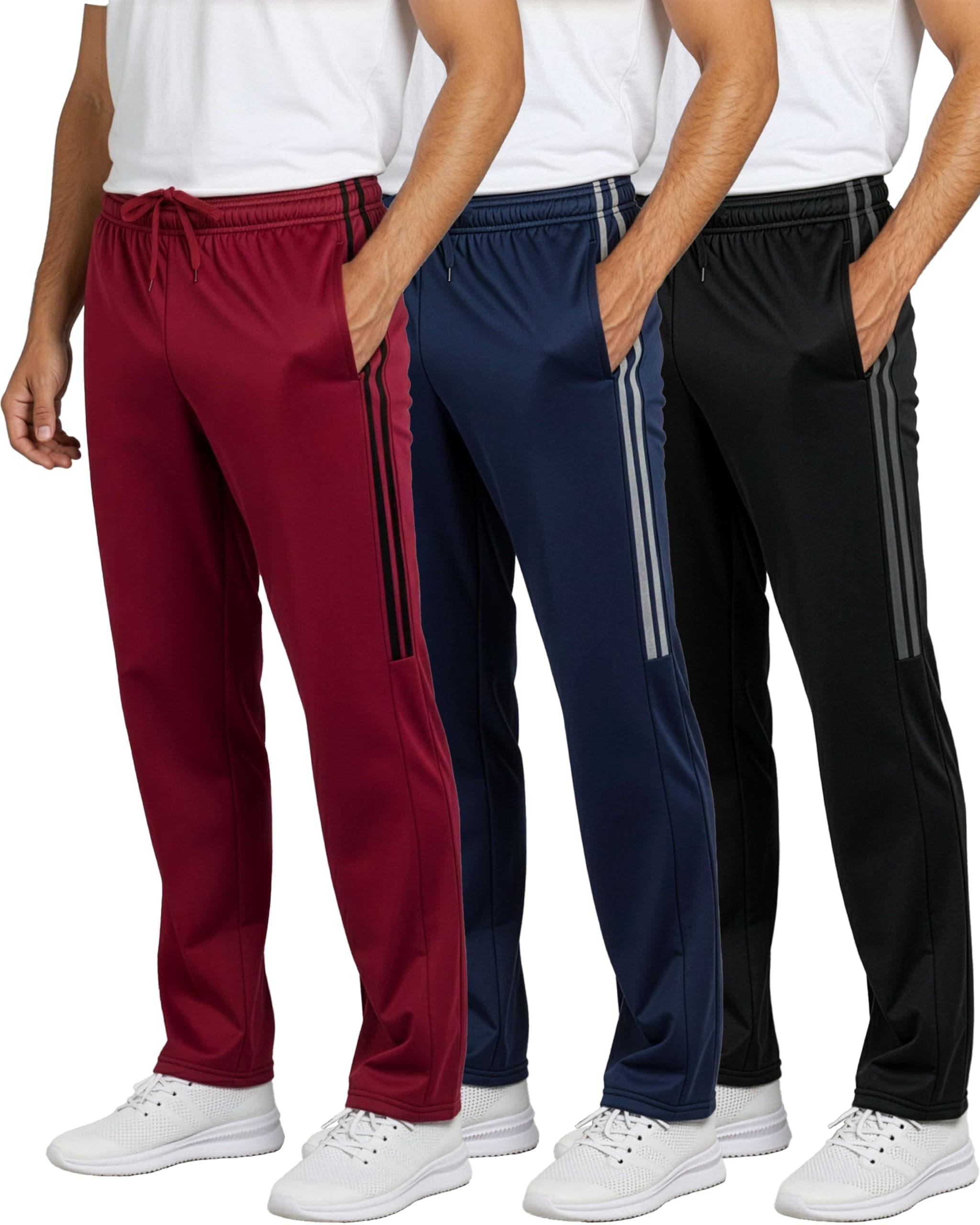 3 Pack: Men’s Sweatpants – Athletic Track Pants with Pockets | Workout, Running & Lounge (Big and Tall)