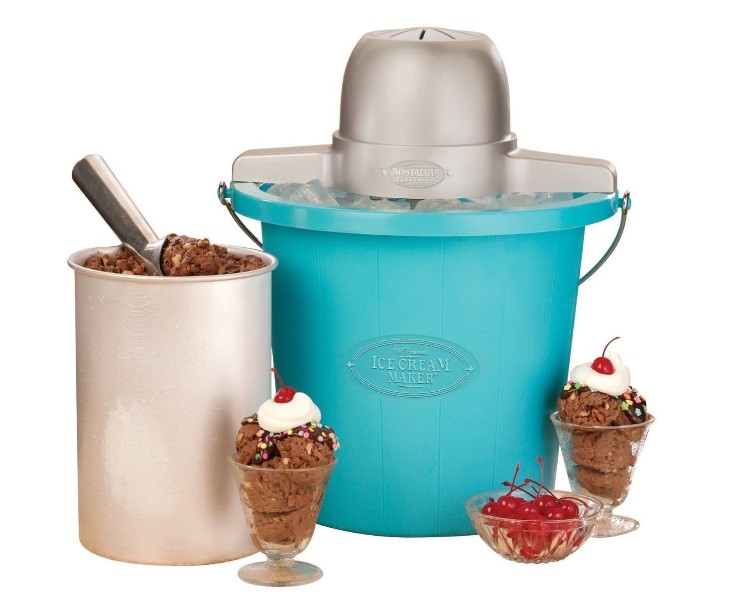 Nostalgia Electrics Icmp400blue 4-quart Electric Ice Cream Maker New, by Basmaker