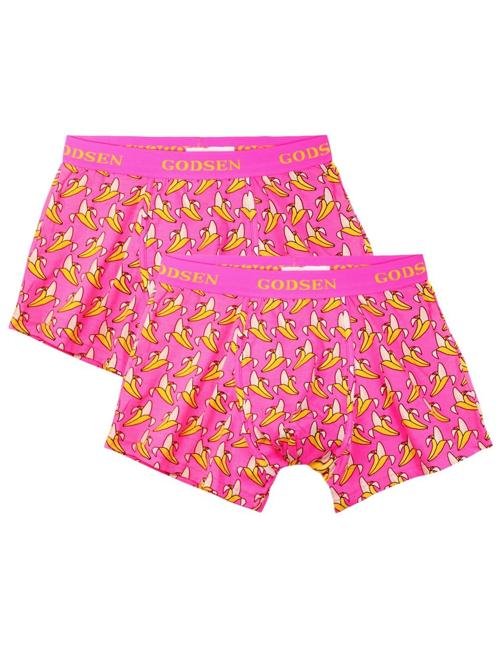 Godsen Men's Pink Waistband 2 Pack Boxer Brief (M, Pink)