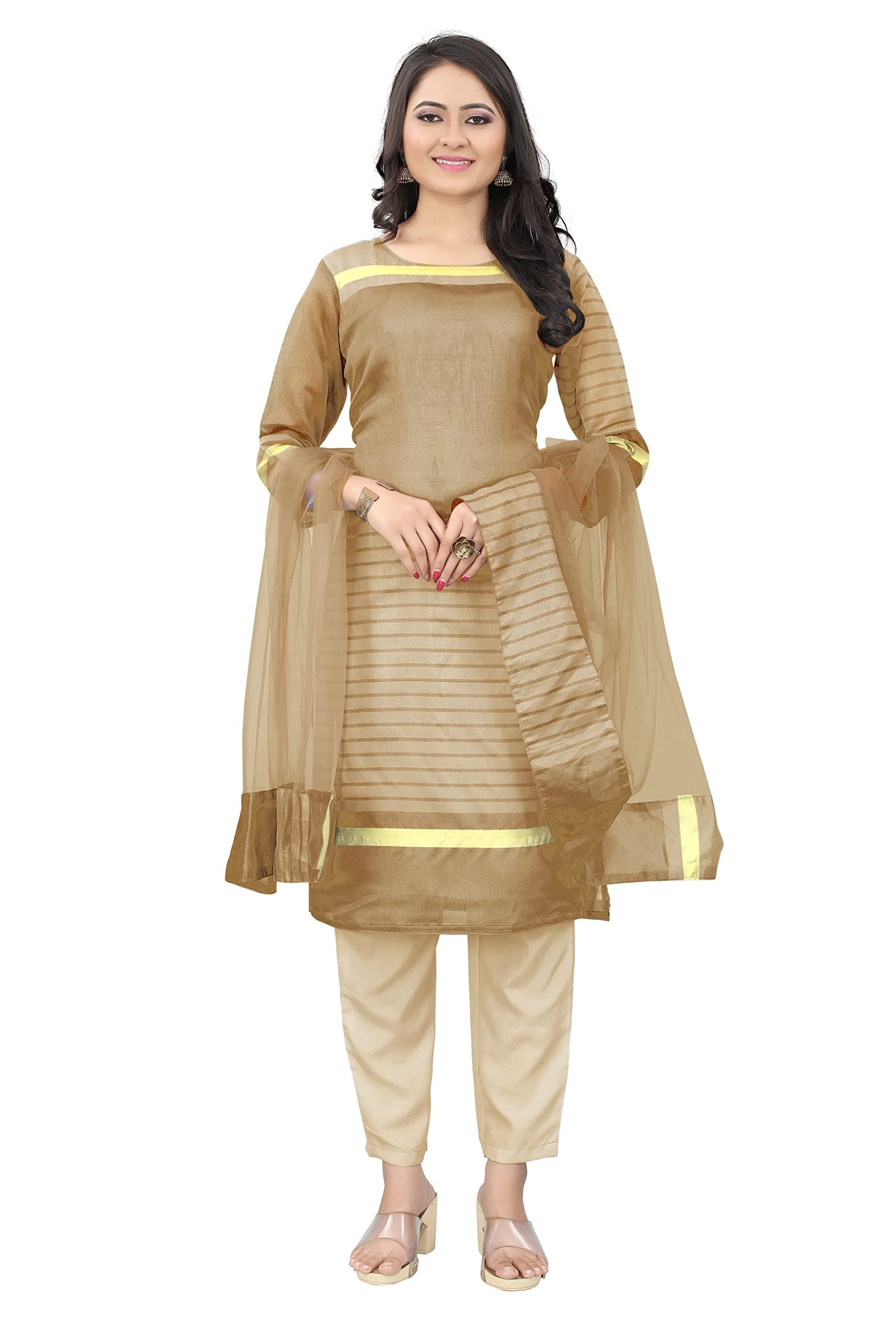 HITHROWCotton Regular Women's Kurtas & Kurtis (D-126-CHIKU-L_Off White_L), Off White, 40