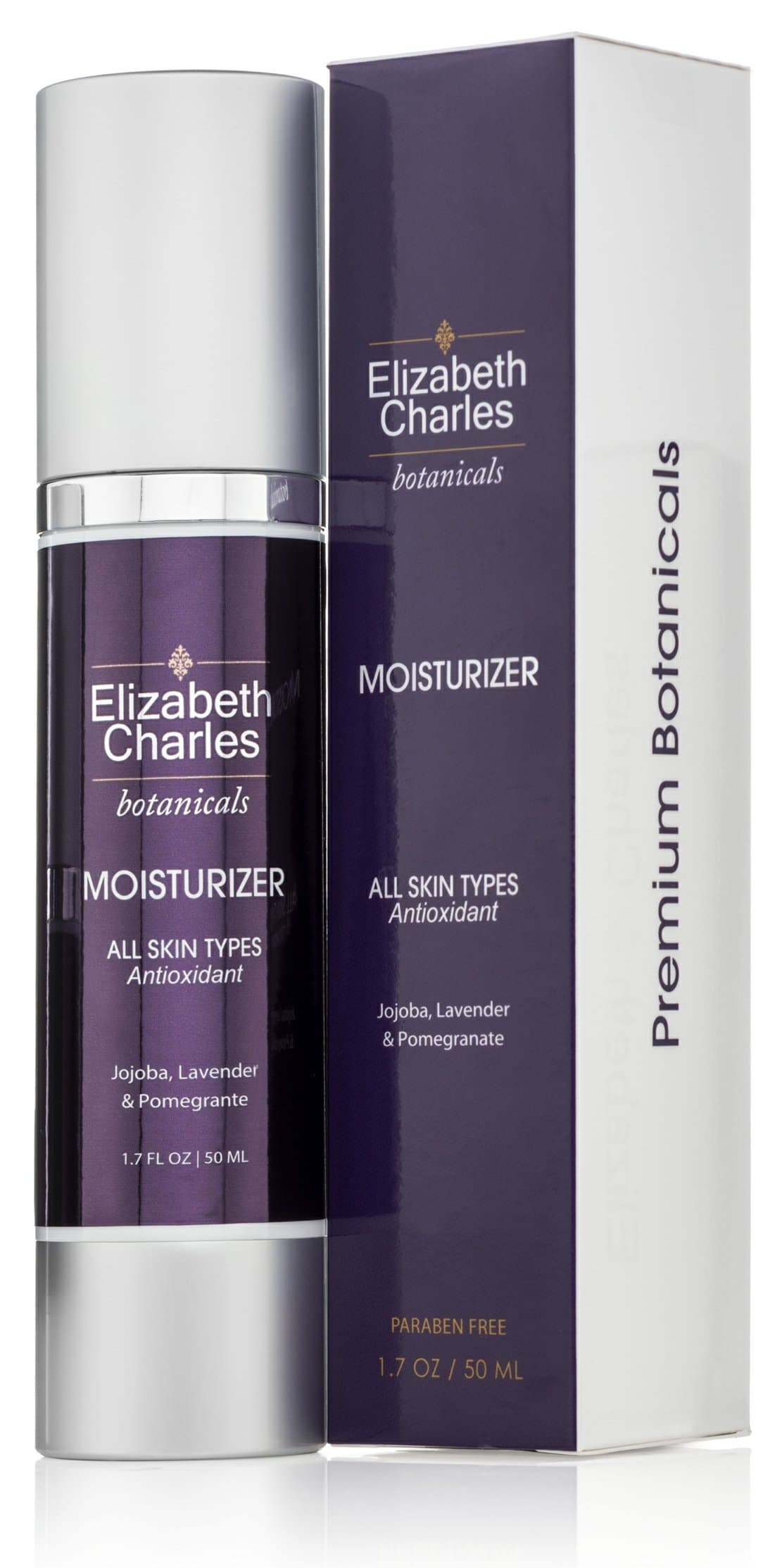Elizabeth Charles - Organic Facial Moisturizer with Hyaluronic Acid Face Cream For All Skin Types with Vitamin E and Green Tea 1.7 oz