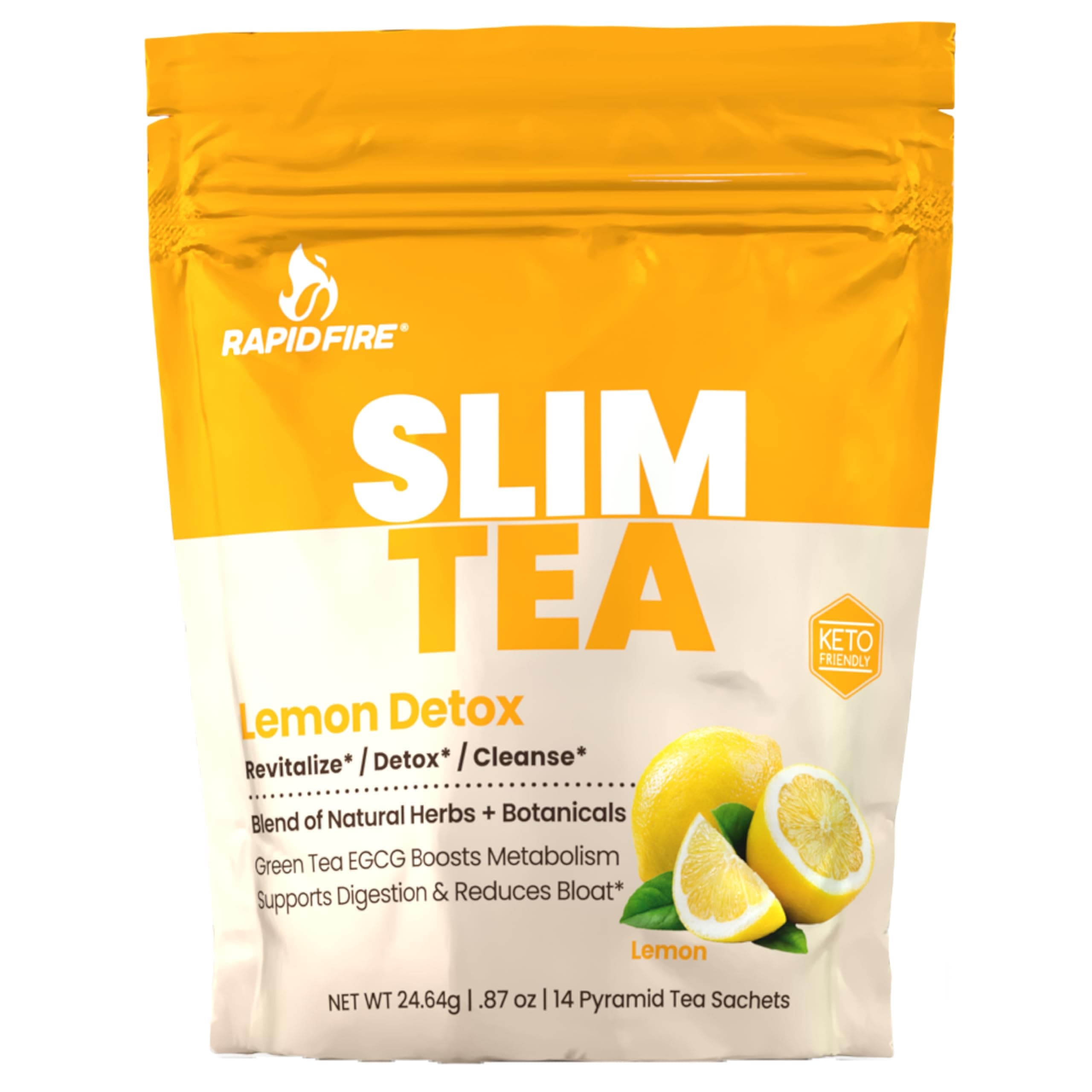 Slim Tea 14 Day Herbal Teatox, Blend of Natural Herbs and Botanicals, Supports Healthy Weight Management, Supports Metabolism, Delicious Lemon Flavor, 14 Servings