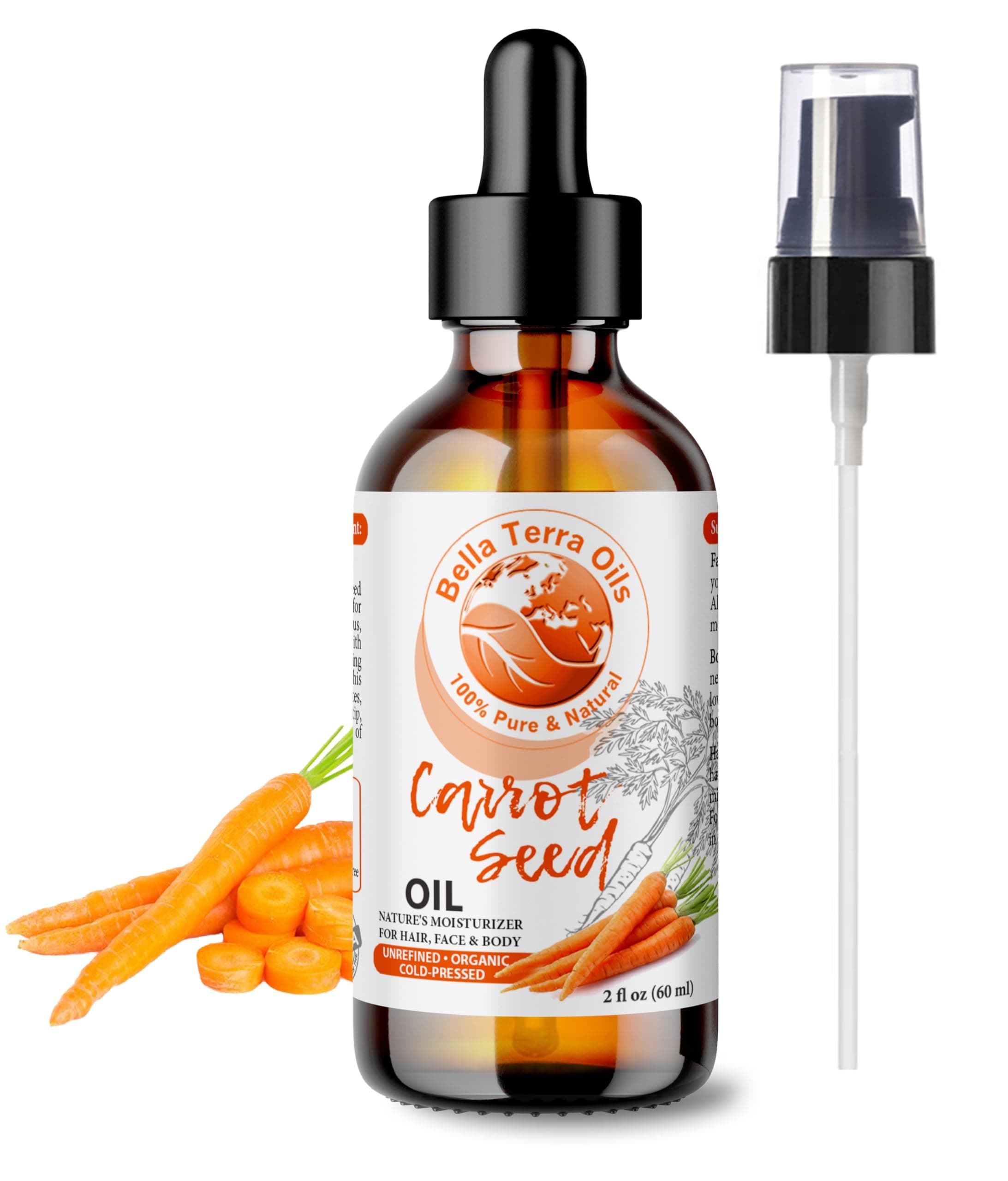 Organic Carrot Seed Oil 2oz - Enriched with Carotene & Essential Nutrients, Elevate Your Skin Care Regimen with This Luxurious Oil