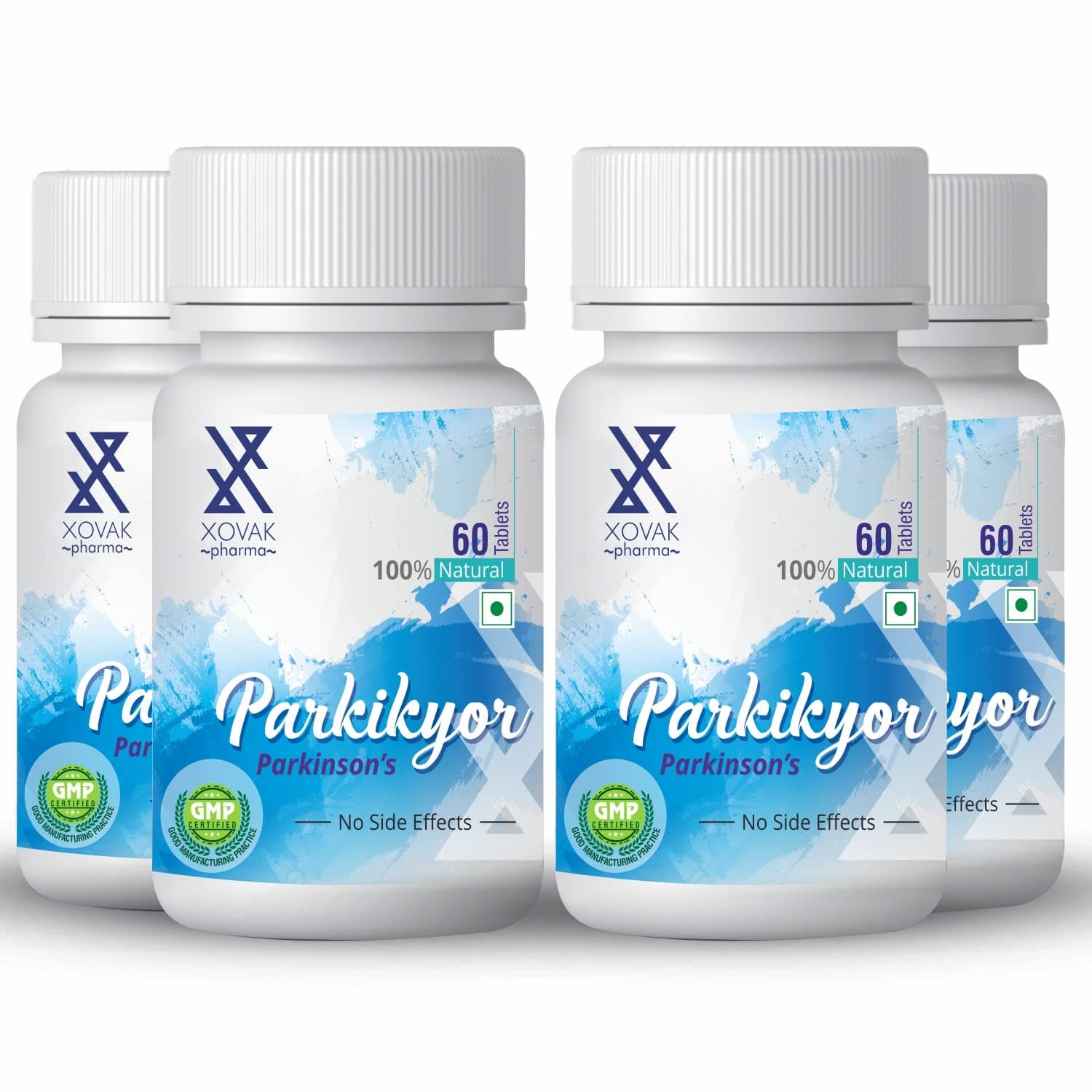 Xovak Pharma | Ayurvedic Parkikyor Helps Naturally (60 Tablets) (Pack of 4)