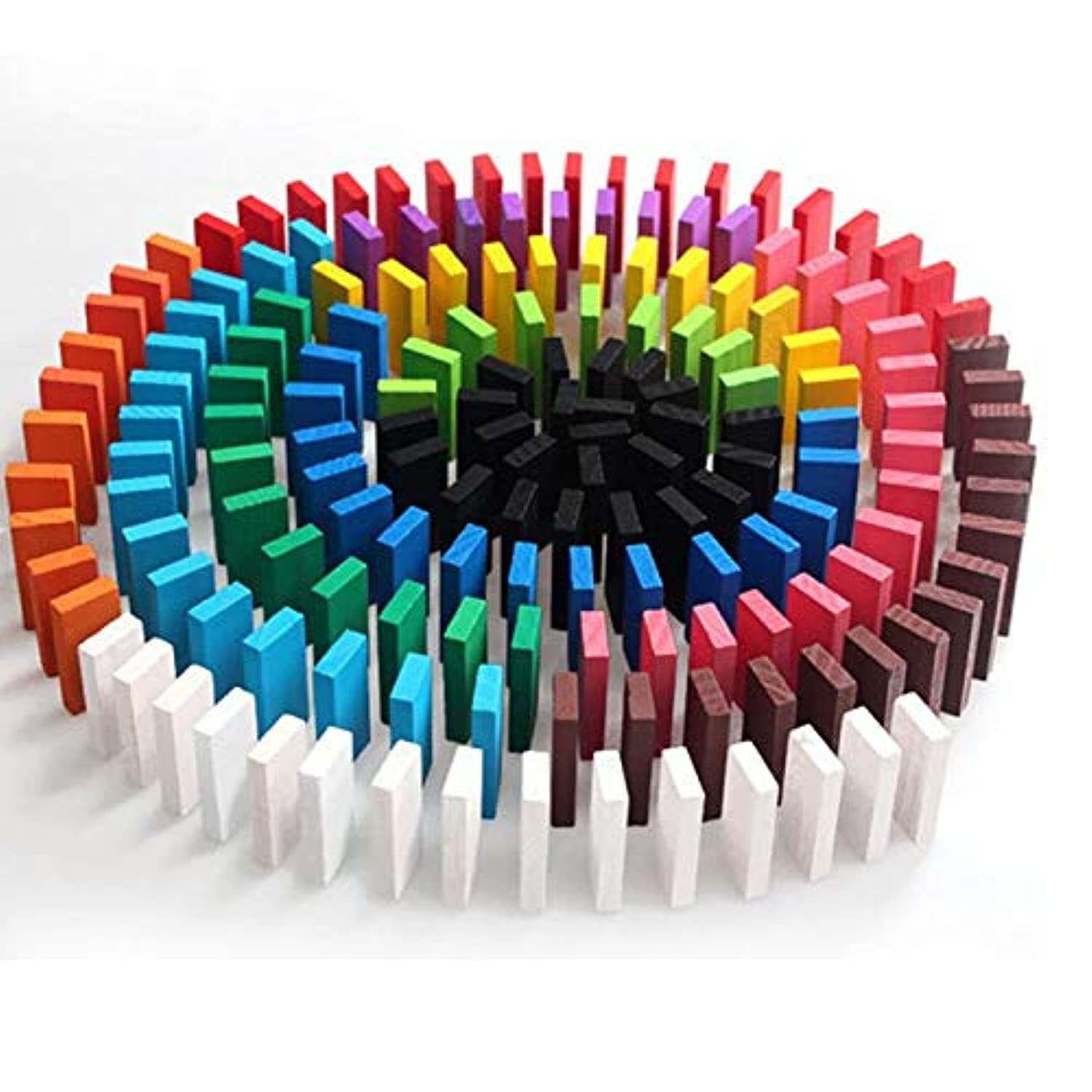 Mumoo Bear 120 Pcs Authentic Basswood Standard Wooden Kids Domino Rally Building Kits Kids Game Play Racing Educational Toys For Children