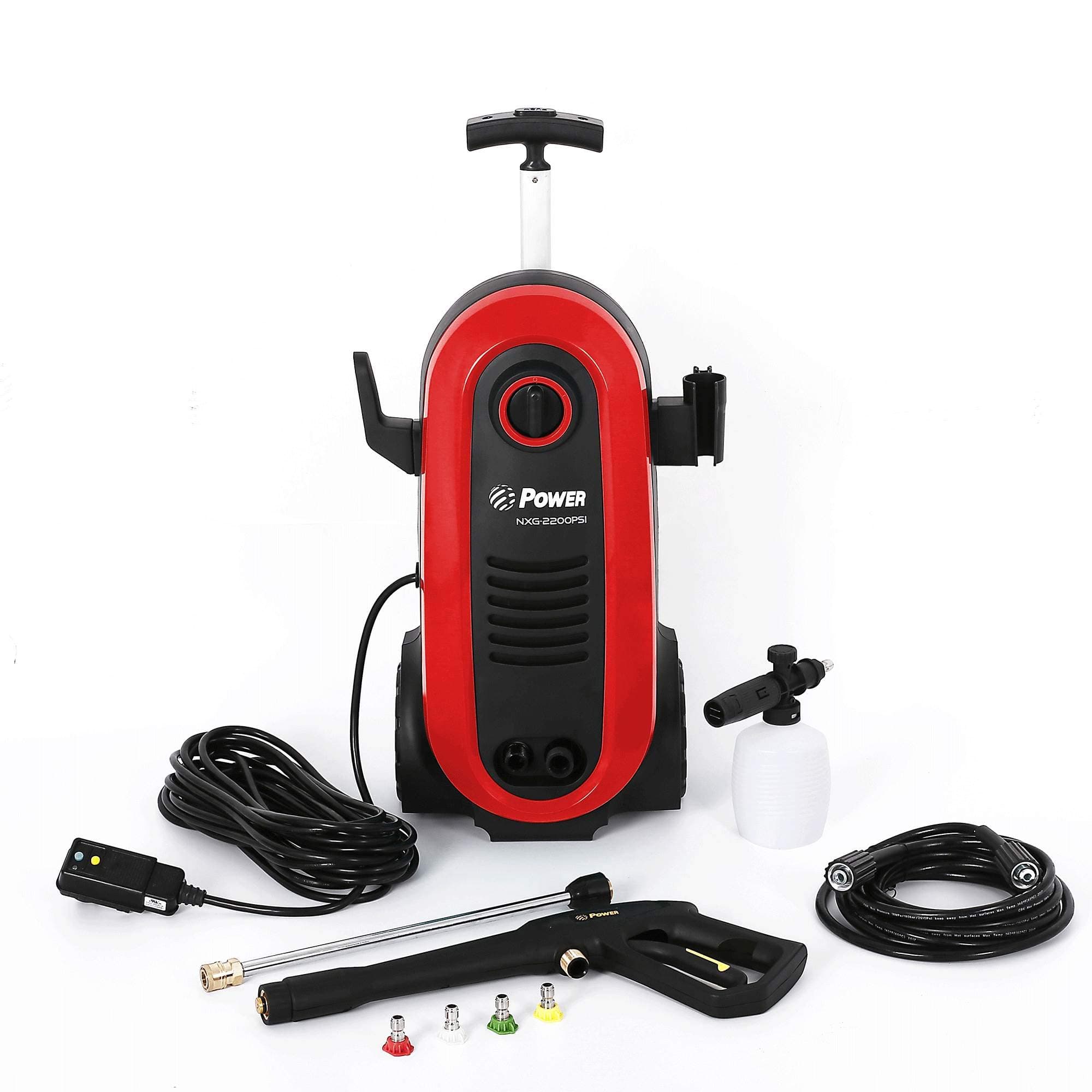 Power Pressure Washer NXG-2200 PSI 1.76 GPM Electric 14.5Amp BRUSHLESS Induction Technology | The Next Generation of Pressure Washer | 4X More Lifespan | Ultra Low Sound (Red)