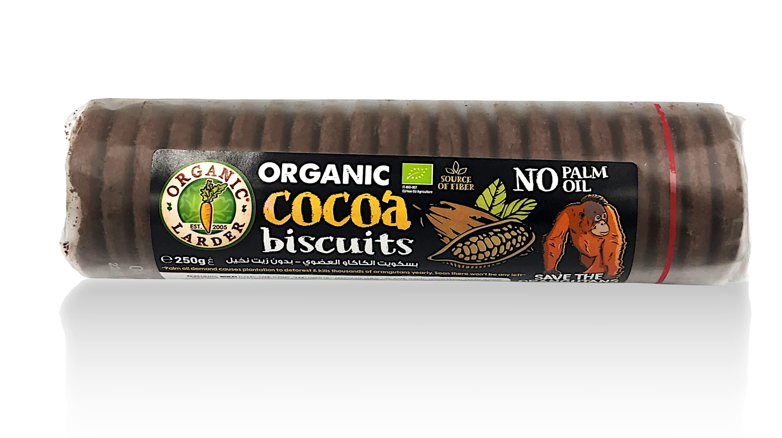 Organic Larder Cacao Biscuits 250g, No Palm Oil,