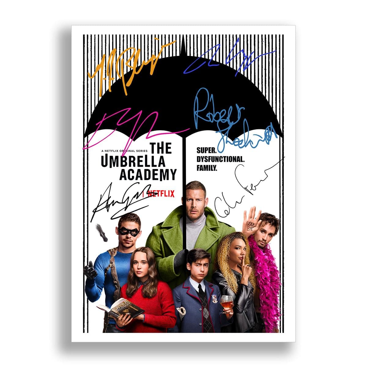 The Umbrella Academy Cast Signed Autograph Autographed A4 Poster Photo Print Picture TV Netflix Show Series Season Framed DVD Boxset Memorabilia Gift (A4 POSTER ONLY)