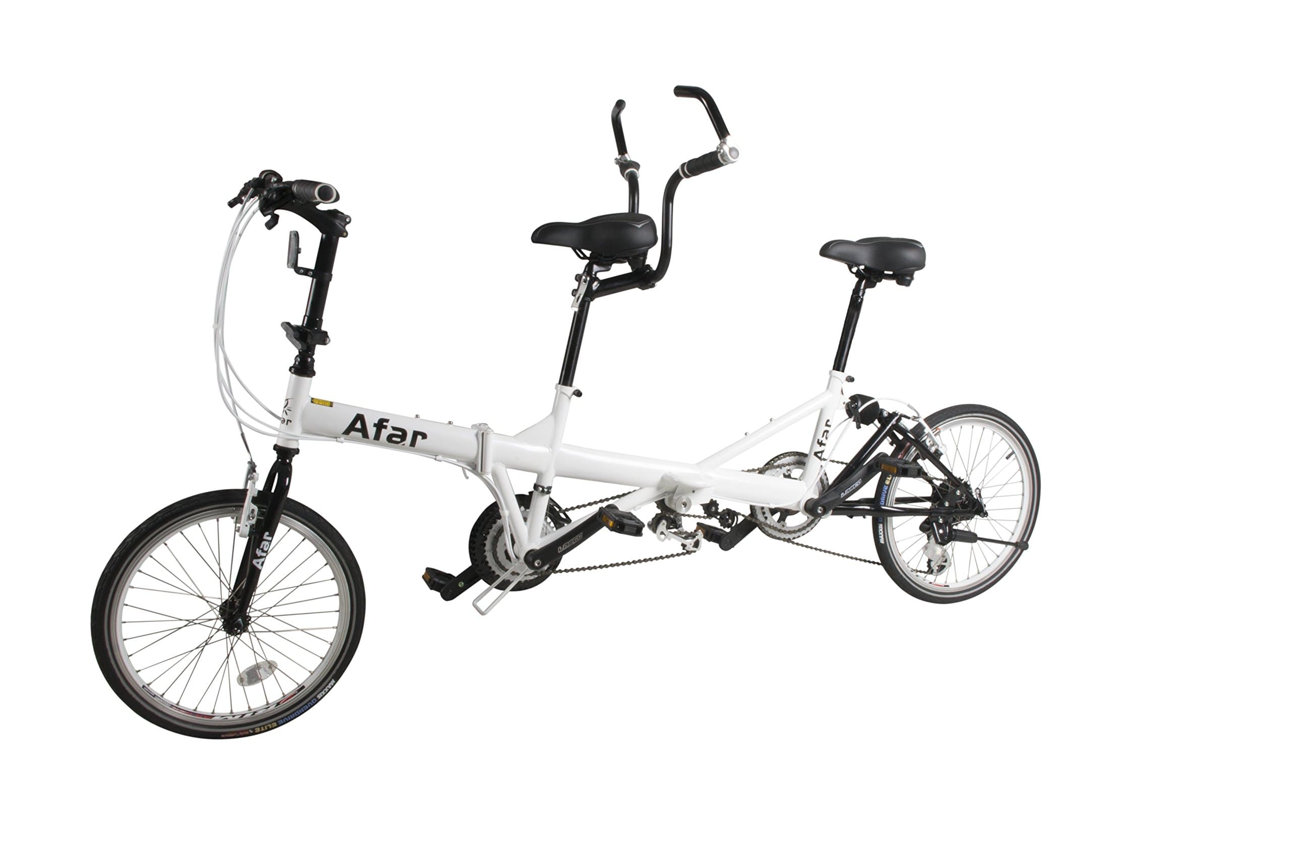 Afar White 20" 24 Speed Dual Derailleur System Drive Family Foldable Tandem Bicycle