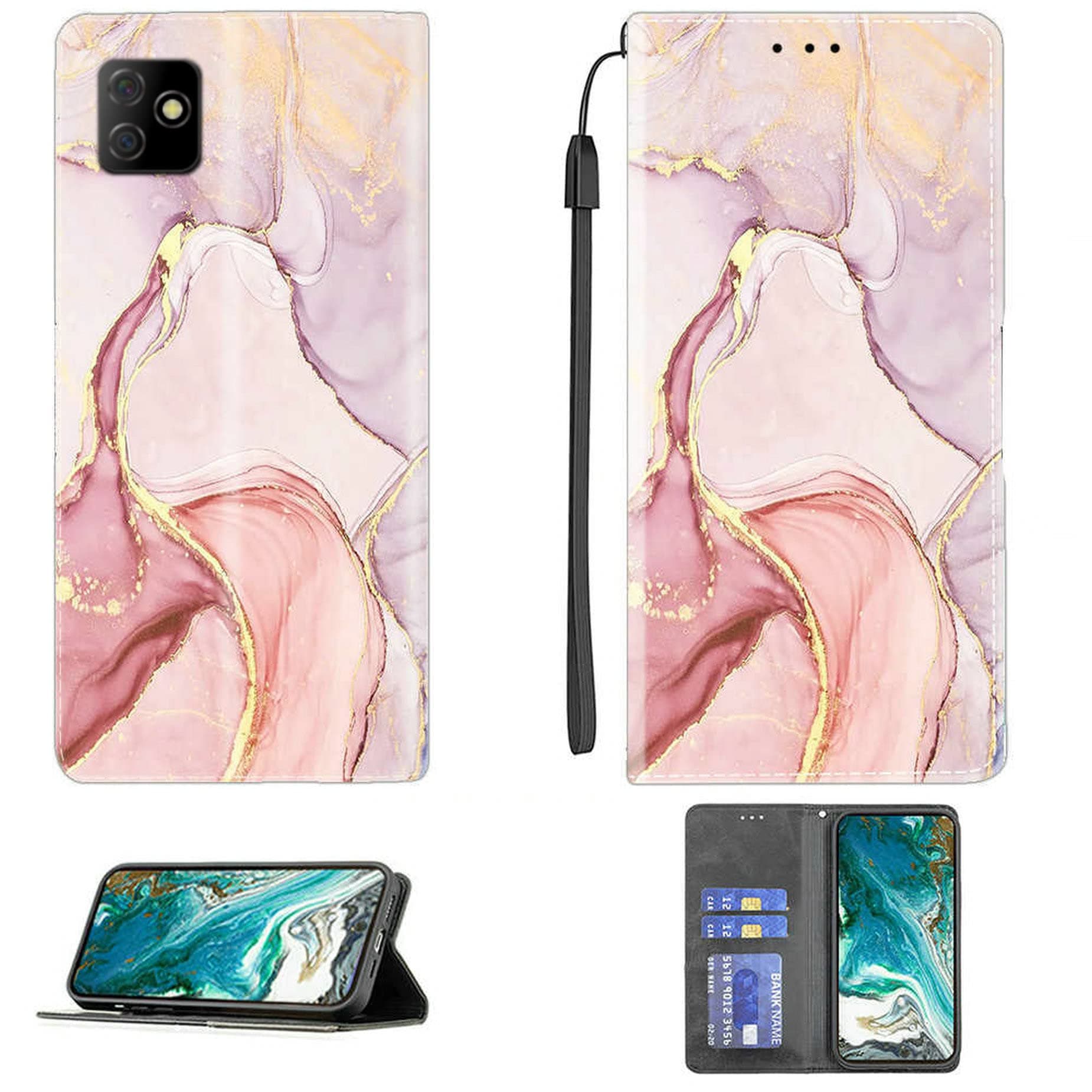 Case for Digicel Dl4 Plus Case Compatible with Digicel Dl4 Plus Phone Case Cover PU Leather Kickstand Magnetic Wallet Case CPT9