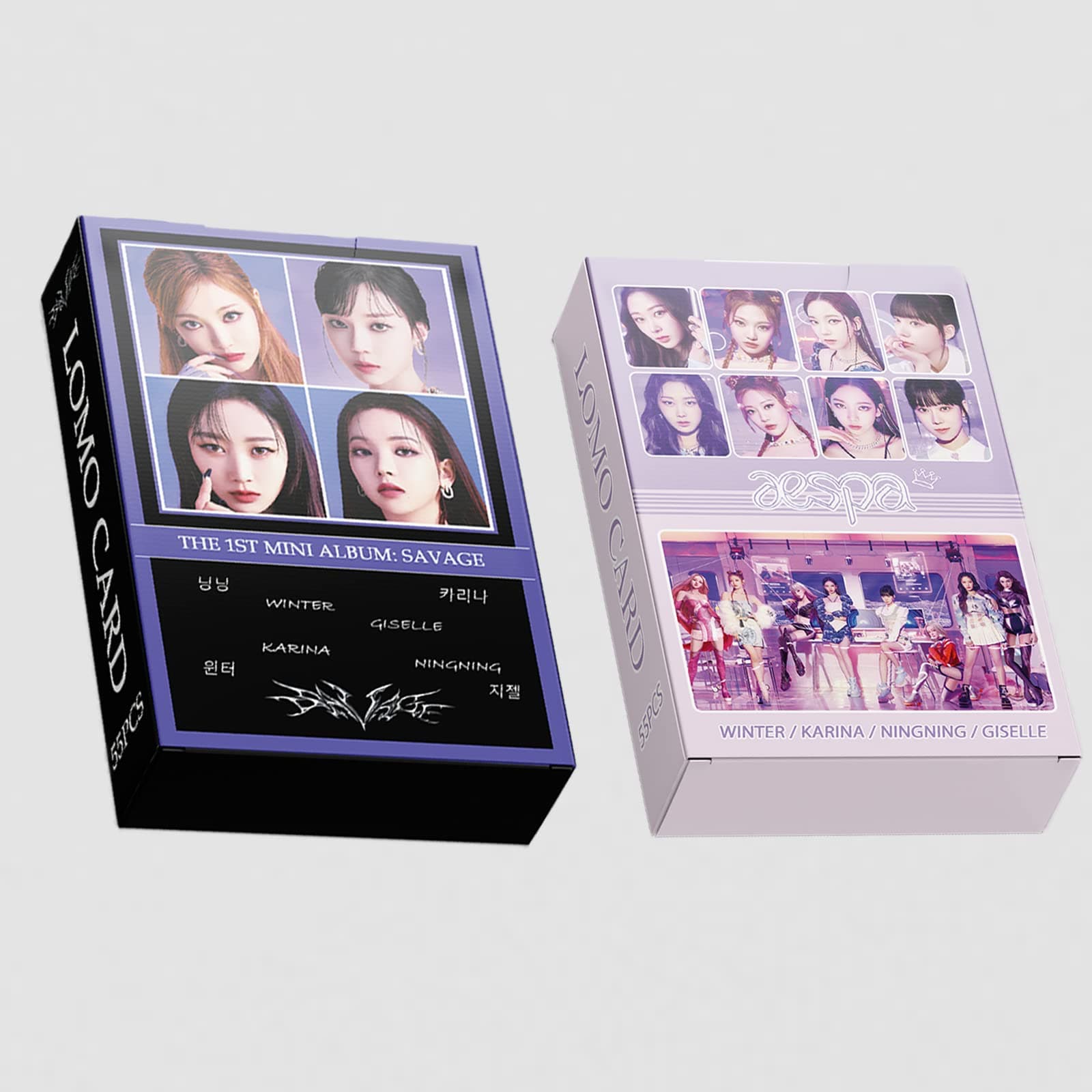 110Pcs/2Pack AESPA LOMO Cards Set AESPA Dream Come True Photo Cards + SAVAGE Post Cards KPOP AESPA Cards Gift for Fans Daughter AESPA Merch