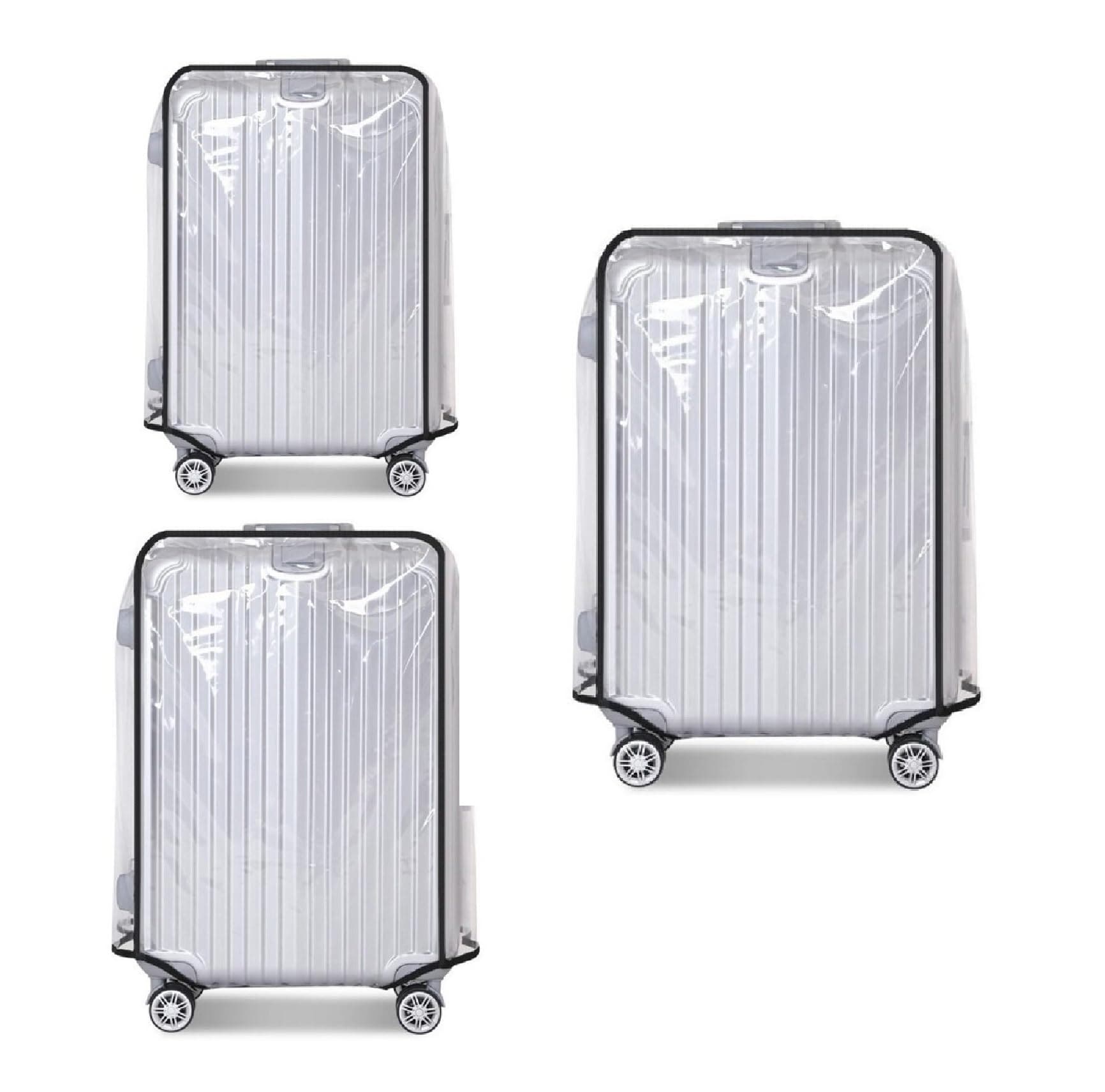 Clear PVC Suitcase Cover Protectors Transparent Luggage Cover Waterproof Wheeled Suitcase Dust Cover Dustproof Travel Luggage Sleeve Protector, 3PCS, 3PCS, Luggage Cover