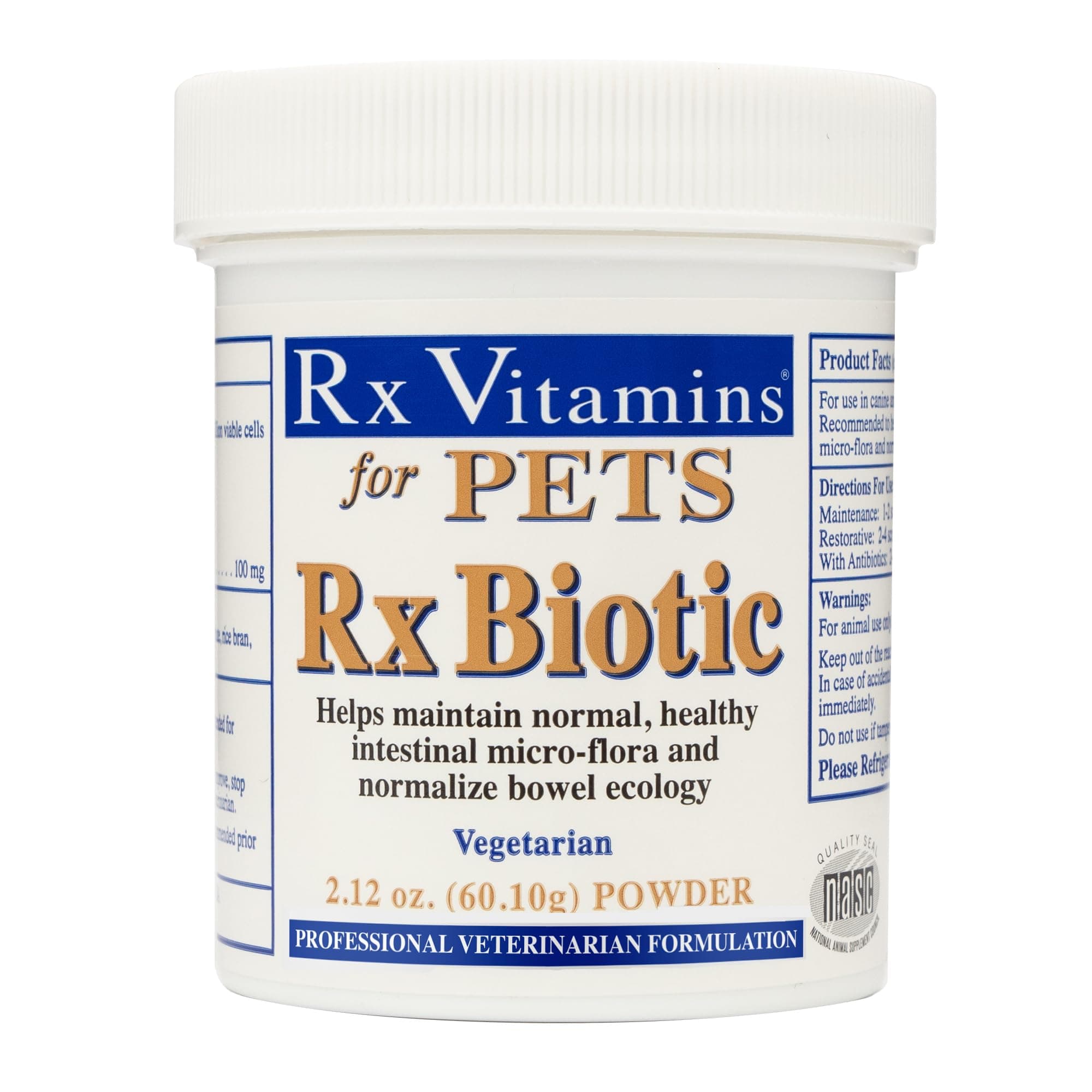 Rx Biotic Probiotics for Dogs & Cats - Digestive Supplement for Pets - 2.12 oz