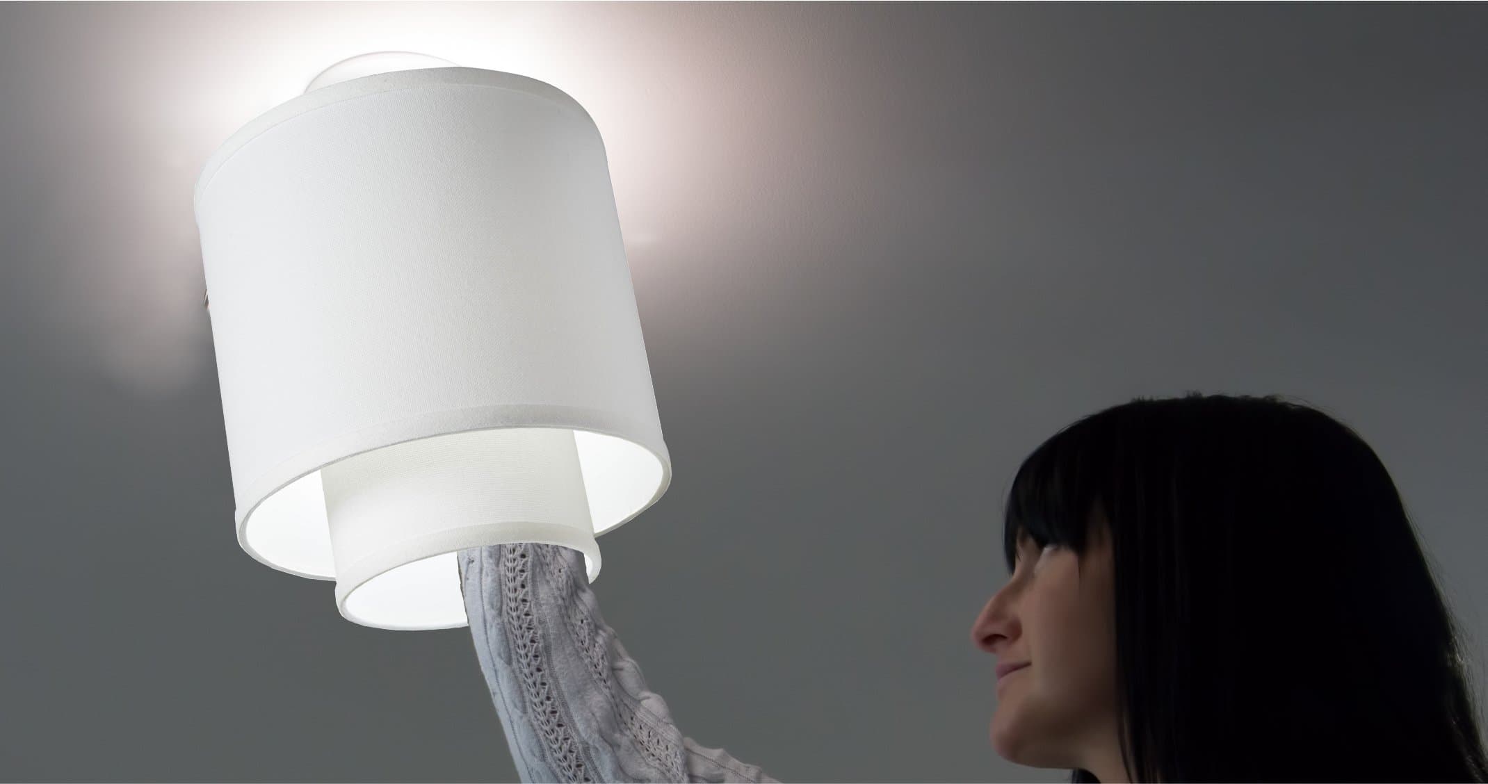 Can Light Conversion Kit Alternative, EZClipse, Double Barrel Shade 8.5"x6”. Recessed Lighting Trim Kit allows you to transform your can light trim fast! Remodel recessed lighting now (White Linen)