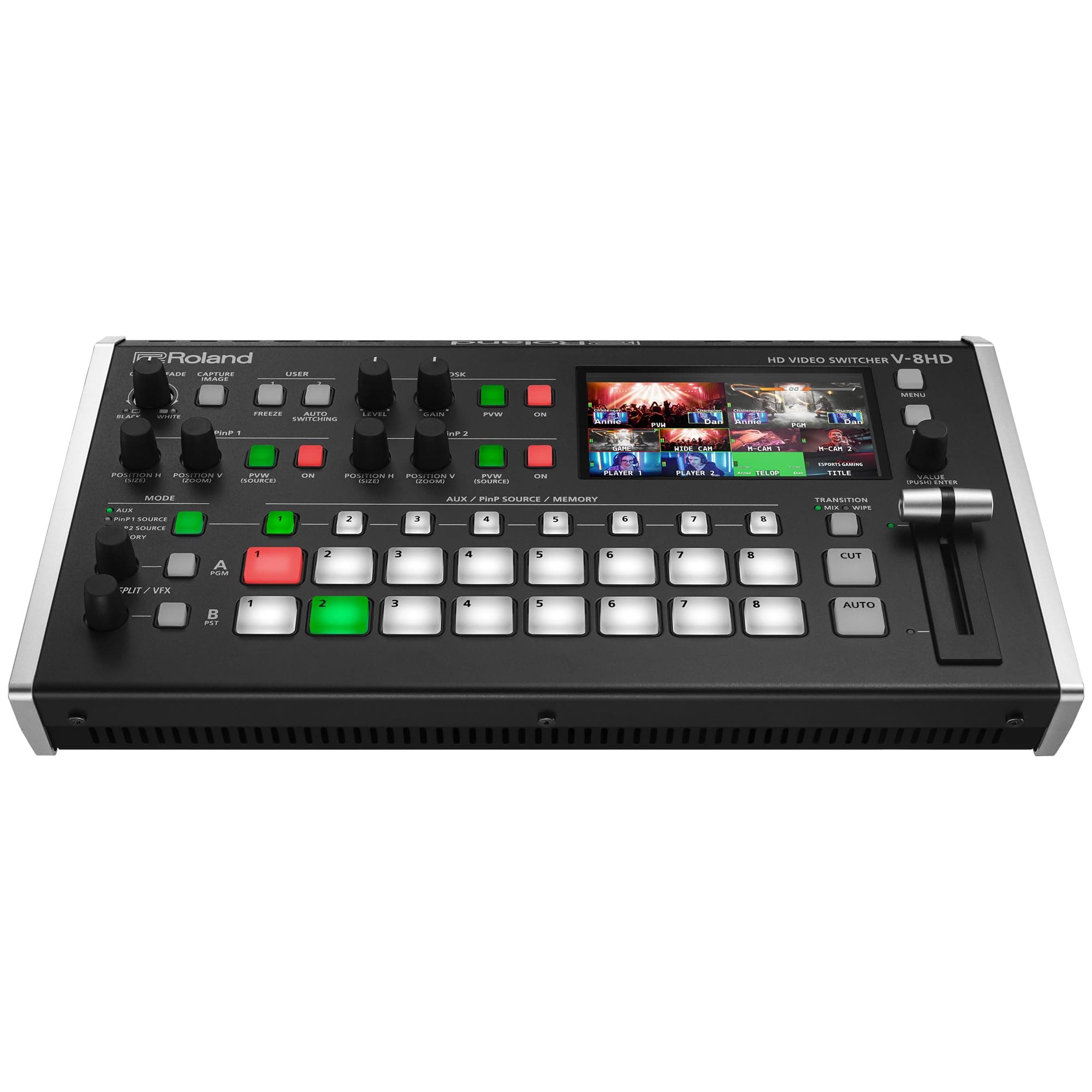 V-8HD | HD Video Switcher for Live Events, Streaming & Corporate Presentations | Mix 8 HDMI Sources | 5-Layer Effects & Keying Engine | Built-in Multi-Viewer Display