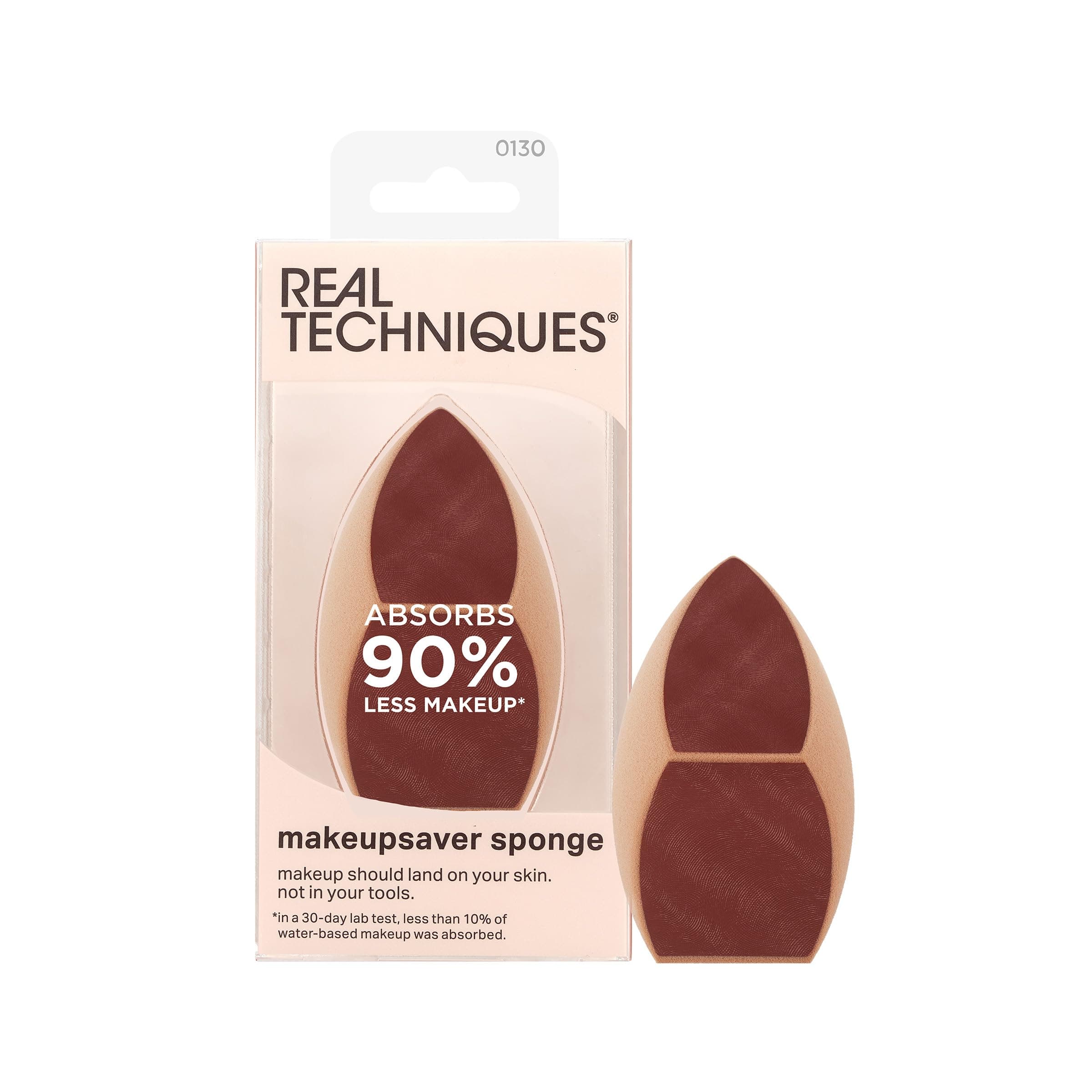 Real Technics Makeup Saver Sponge, Liquid & Cream Formulation Makeup Blender Sponge, Mimics Finger Application to Reduce Makeup Waste, Targeted Application, Cruel & Latex Free, 1 Piece