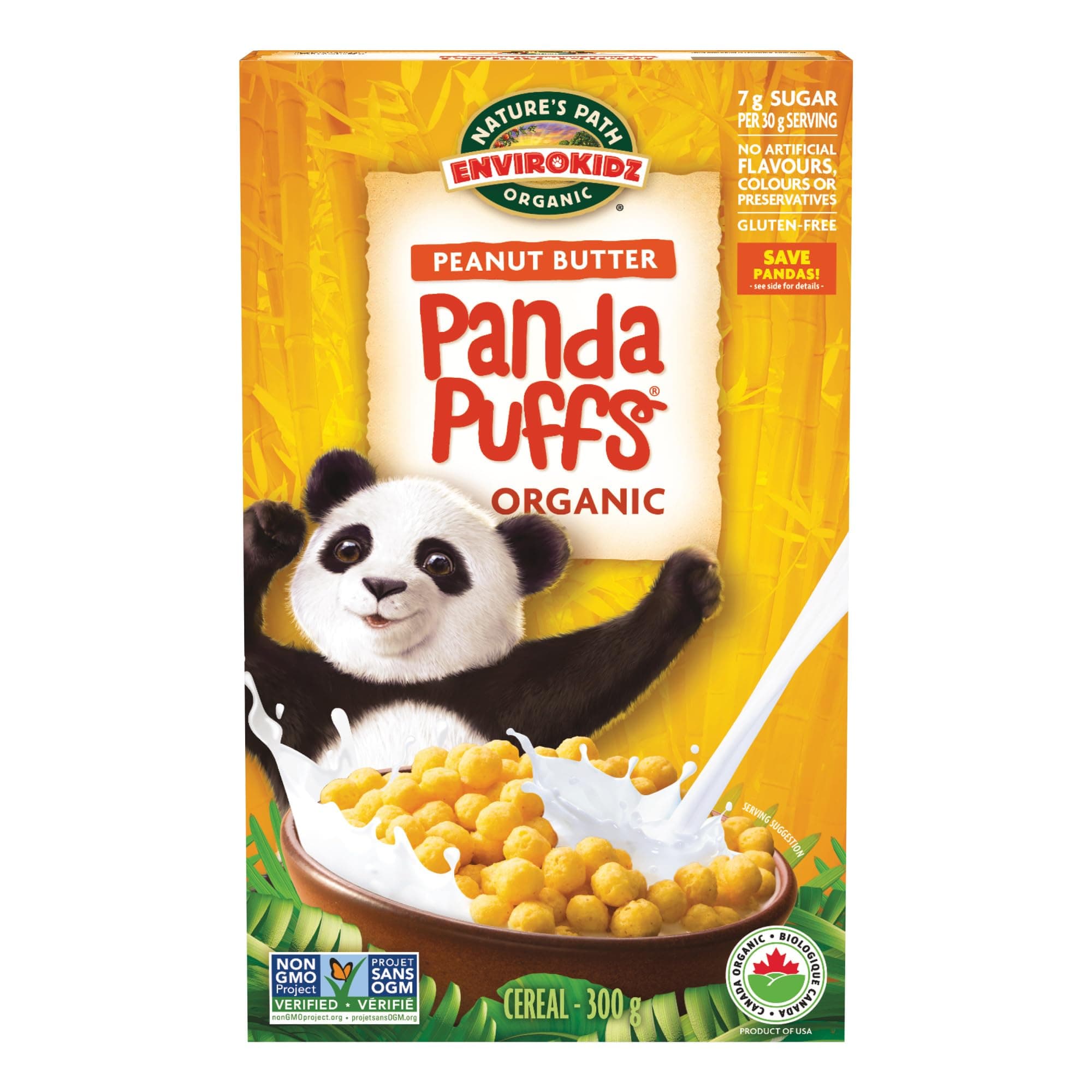 Peanut Butter Panda Puffs Organic Cereal, 10.6 oz