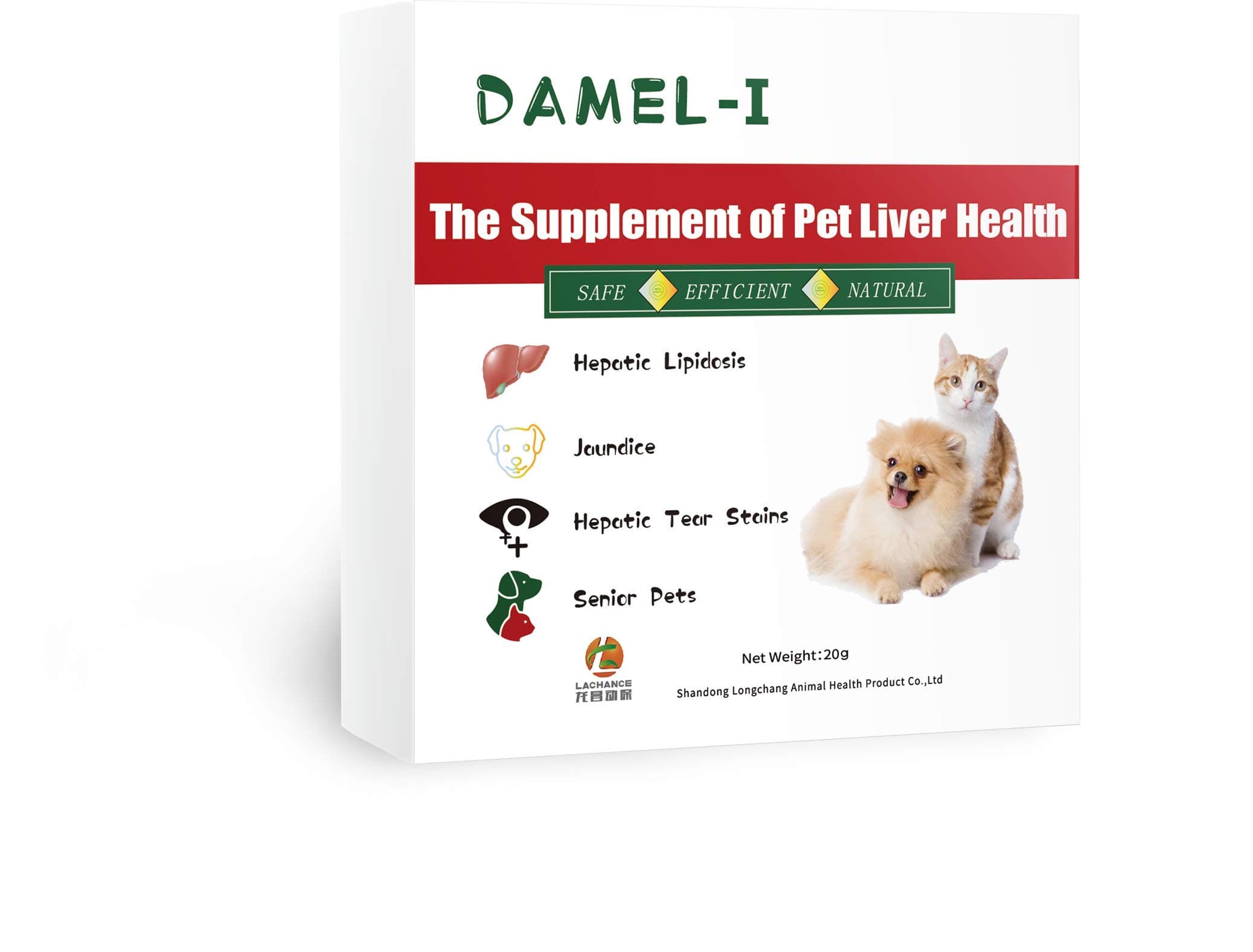 Damel Powder Daily Supplement for Cats and Dogs-Protect Liver Health,Enhance Immunity,Remove Tear Stains,Brighten Coat,Reduce Weight,Increase Muscle Strength,Promote Appetite-100% Natural【30 Grams】