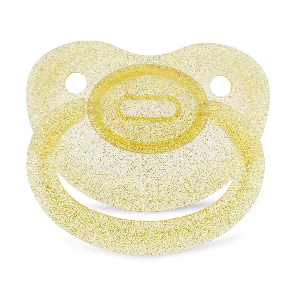Adult Clear Gold Glitter Dummy/Pacifier