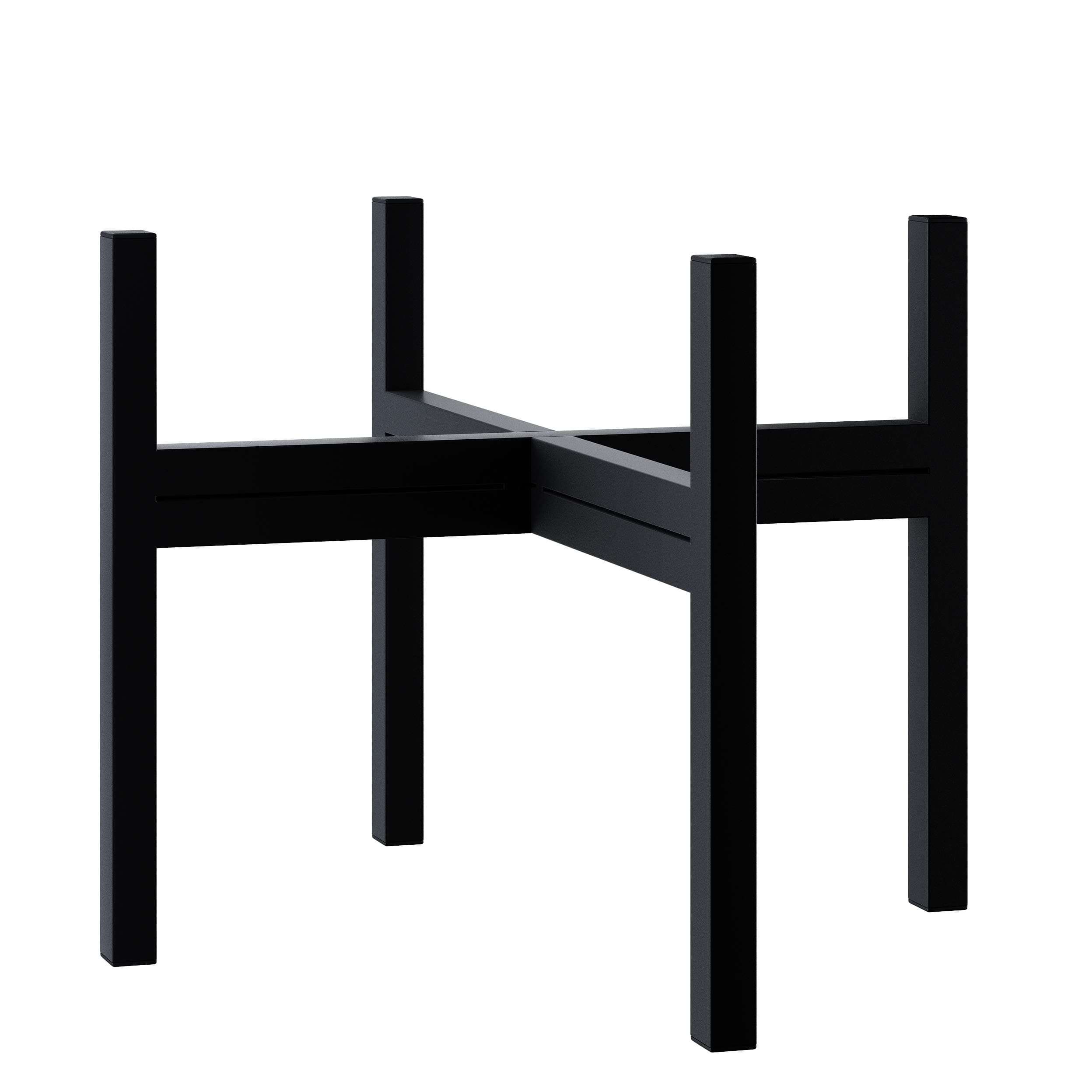 FaithLand Mid Century Plant Stand Indoor Outdoor(Plant Pot Not Included), Holds Planters with a Maximum Width of 14 Inch, Metal Planter Stand, Potted Plant Holder, Black - Width Not Adjustable