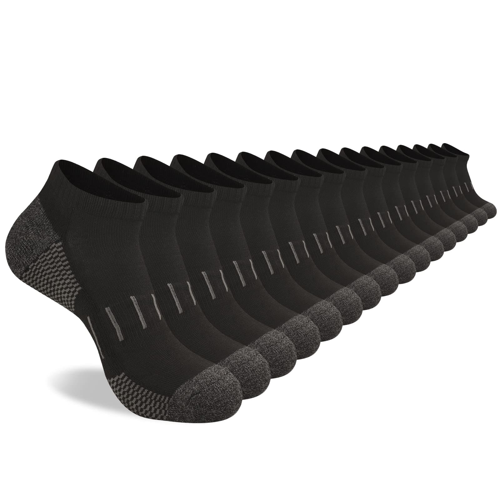 Men's Athletic Ankle Socks Moisture Wicking Cushion Sports Running Low Cut Sock (8 Pairs)