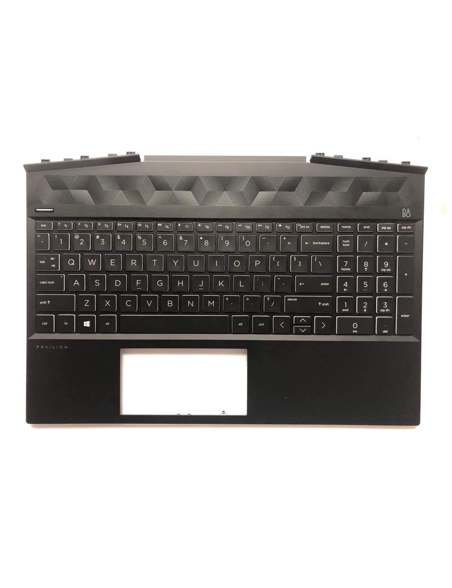 Palmrest Upper Case Touchpad with Backlight Keyboard for HP Gaming Pavilion 15-DK 15-DK0126TX TPN-C141, Compatible with Part Number L57595-001 Whiter
