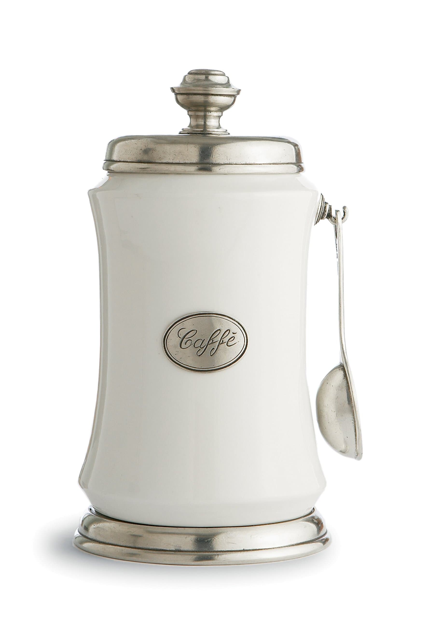 Arte ItalicaTuscan Coffee Canister with Spoon, White