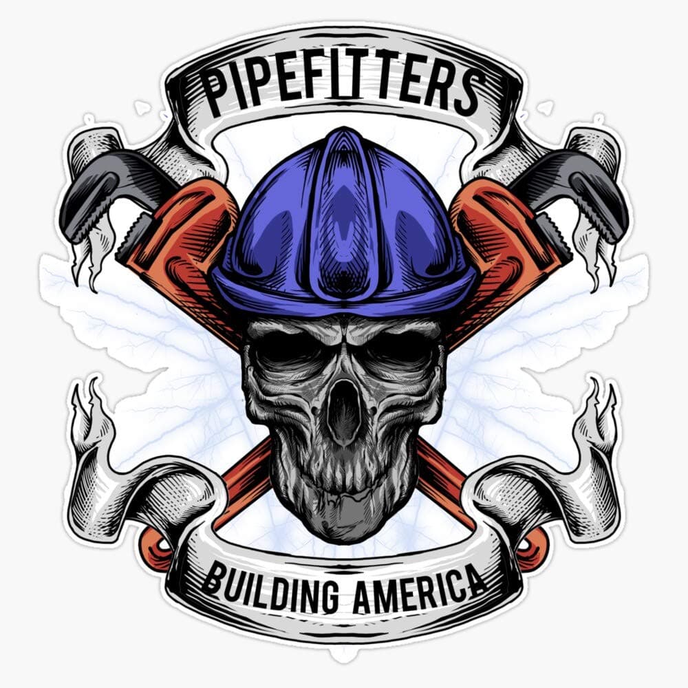 Pipefitters, Building America Decal Vinyl Bumper Sticker 5"