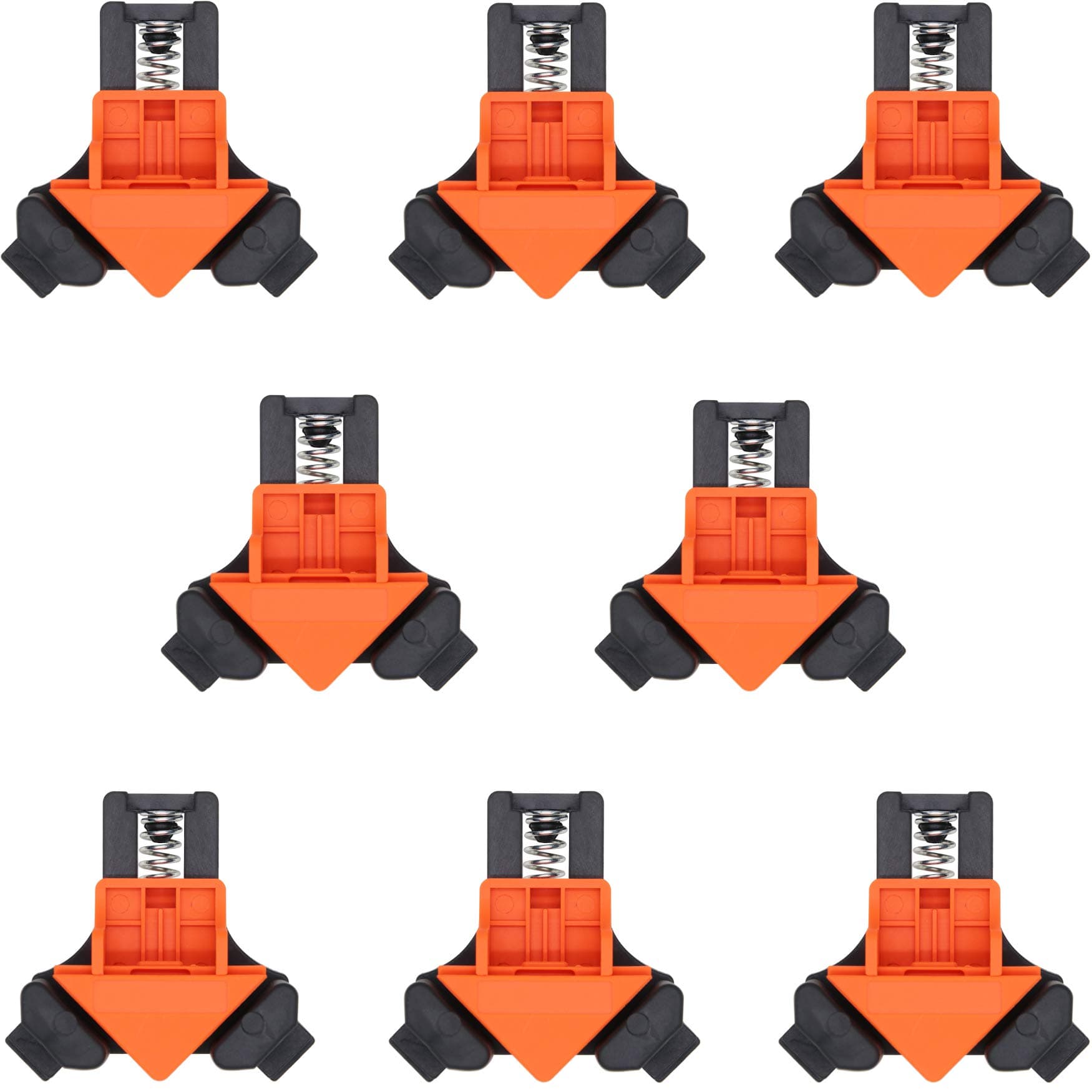 Corner Clamps for Woodworking, 90 Degree Right Angle Clamps, Adjustable Single Handle Spring Loaded Right Angle Clamp (8PCS)