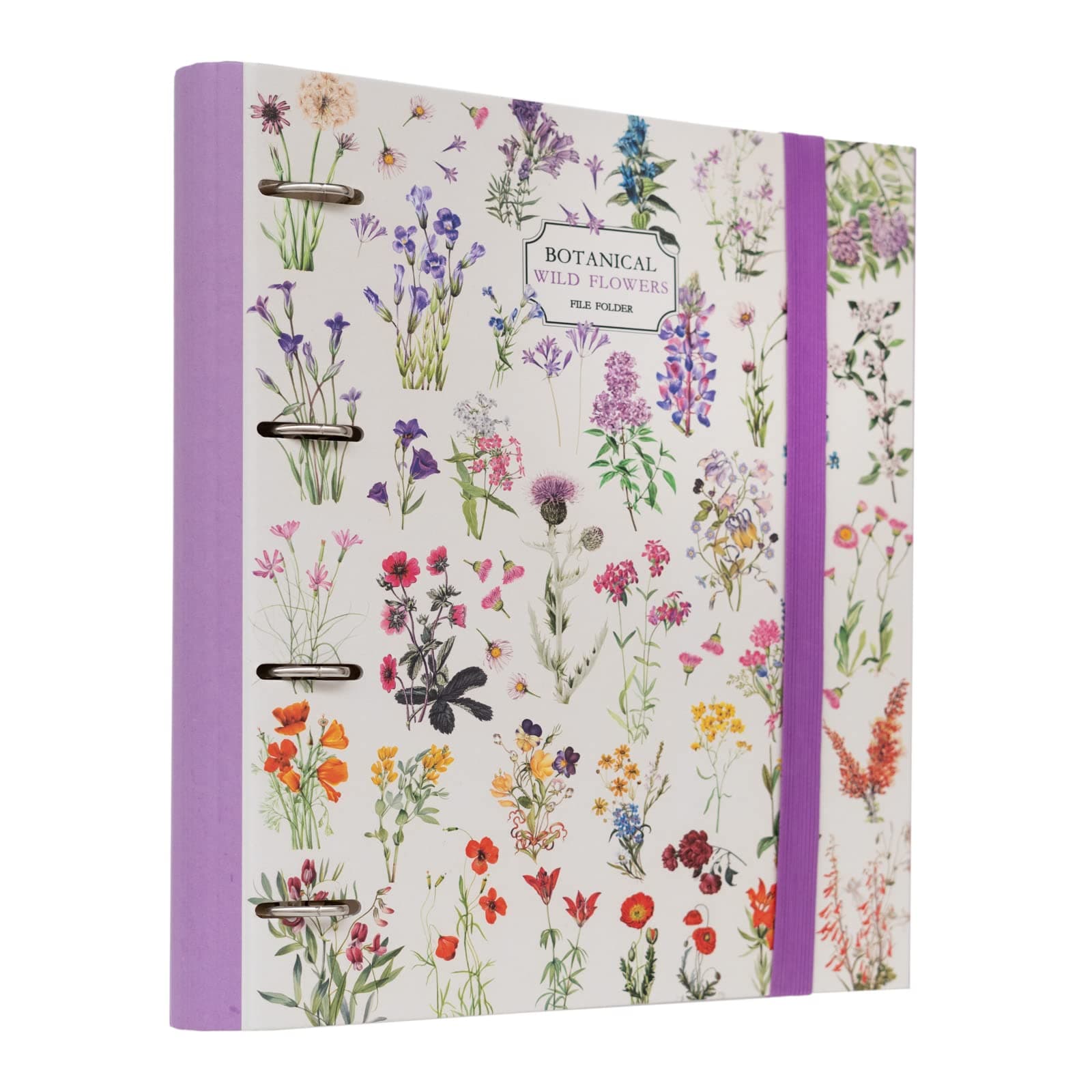 Grupo Erik 4 Ring Binder A4 - Wild Flowers | 10.6 x 12.6 inches - 27 x 32 cm - A4 Ring Binder Folder, Document Folder | Cute Stationery Gifts