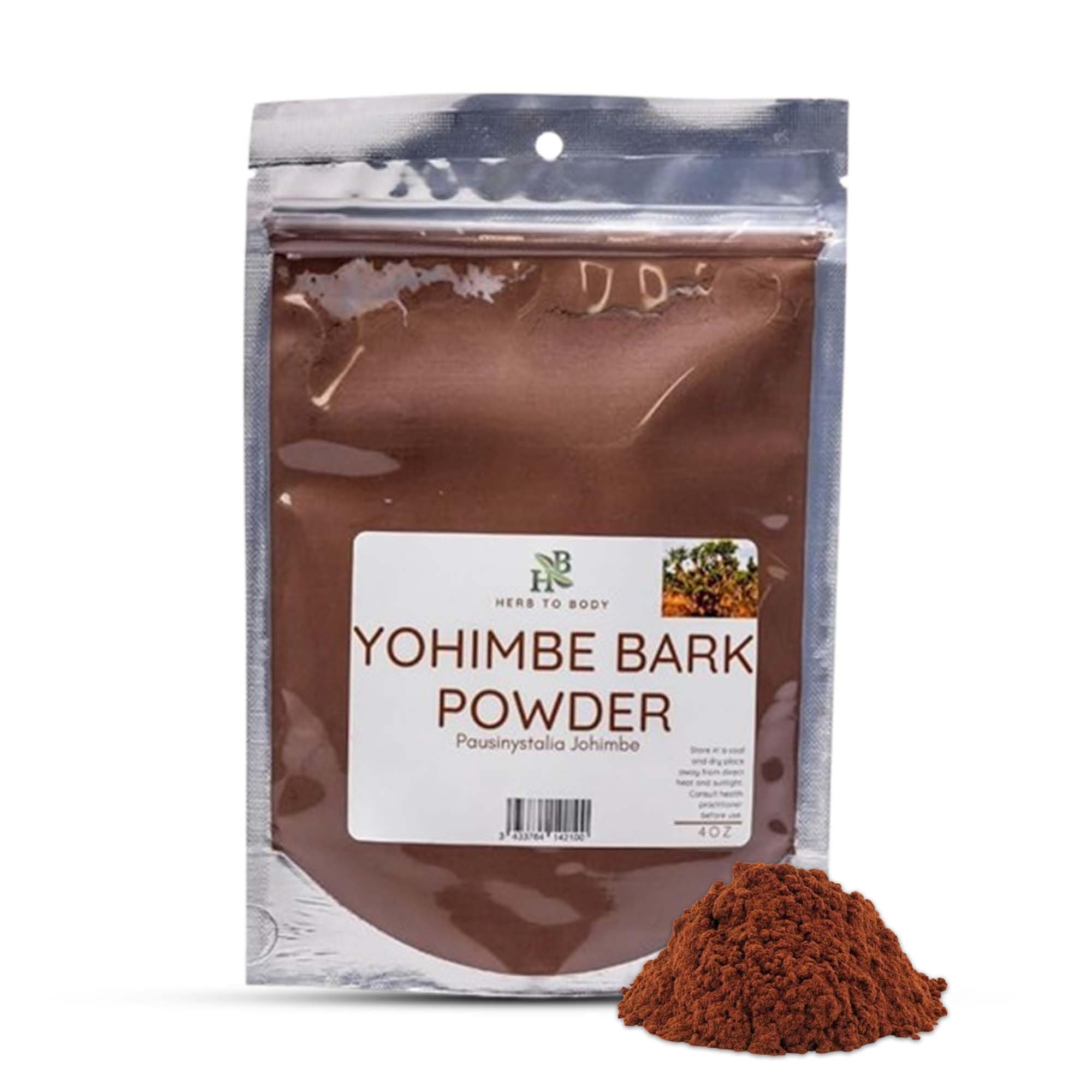 Herb To Body Yohimbe Bark Powder – 4 oz, Wildcrafted Dried Yohimbe Powder Sourced from Africa for Herbal Tea and Traditional Uses