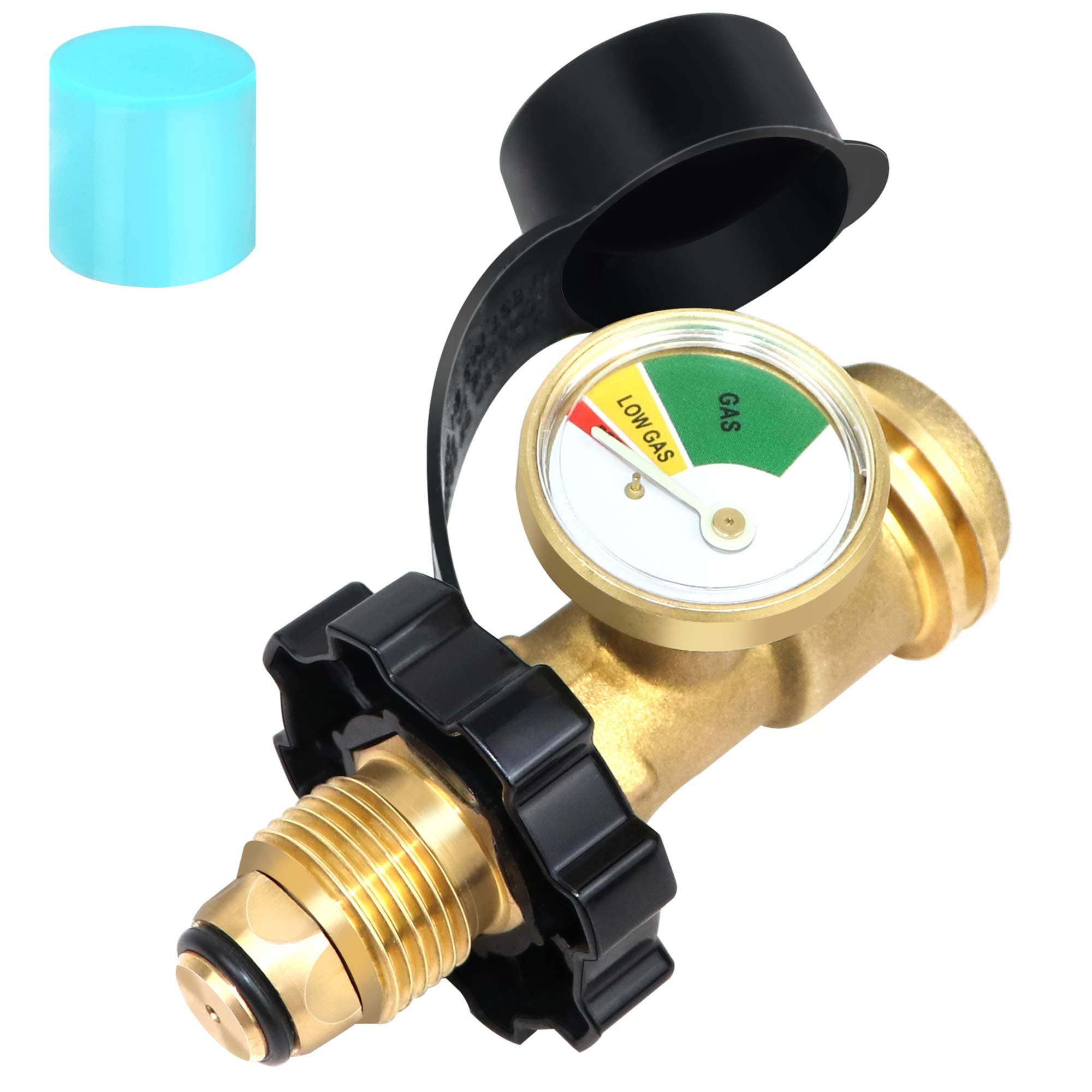 Propane Tank Adapter Converts POL LP Tank Service Valve to QCC1/Type1 with Propane,Adapter with Propane Tank Gauge Propane Tank Adapter Old to New Connection Type Suitable for Propane Tank Equipment.