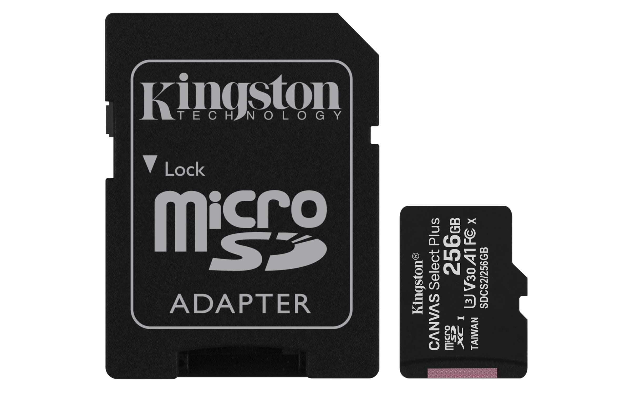 Kingston 256GB Canvas Select Plus microSDXC Card | Up to 100MB/s | A1 Class 10 UHS-I | with Adapter | SDCS2/256GB