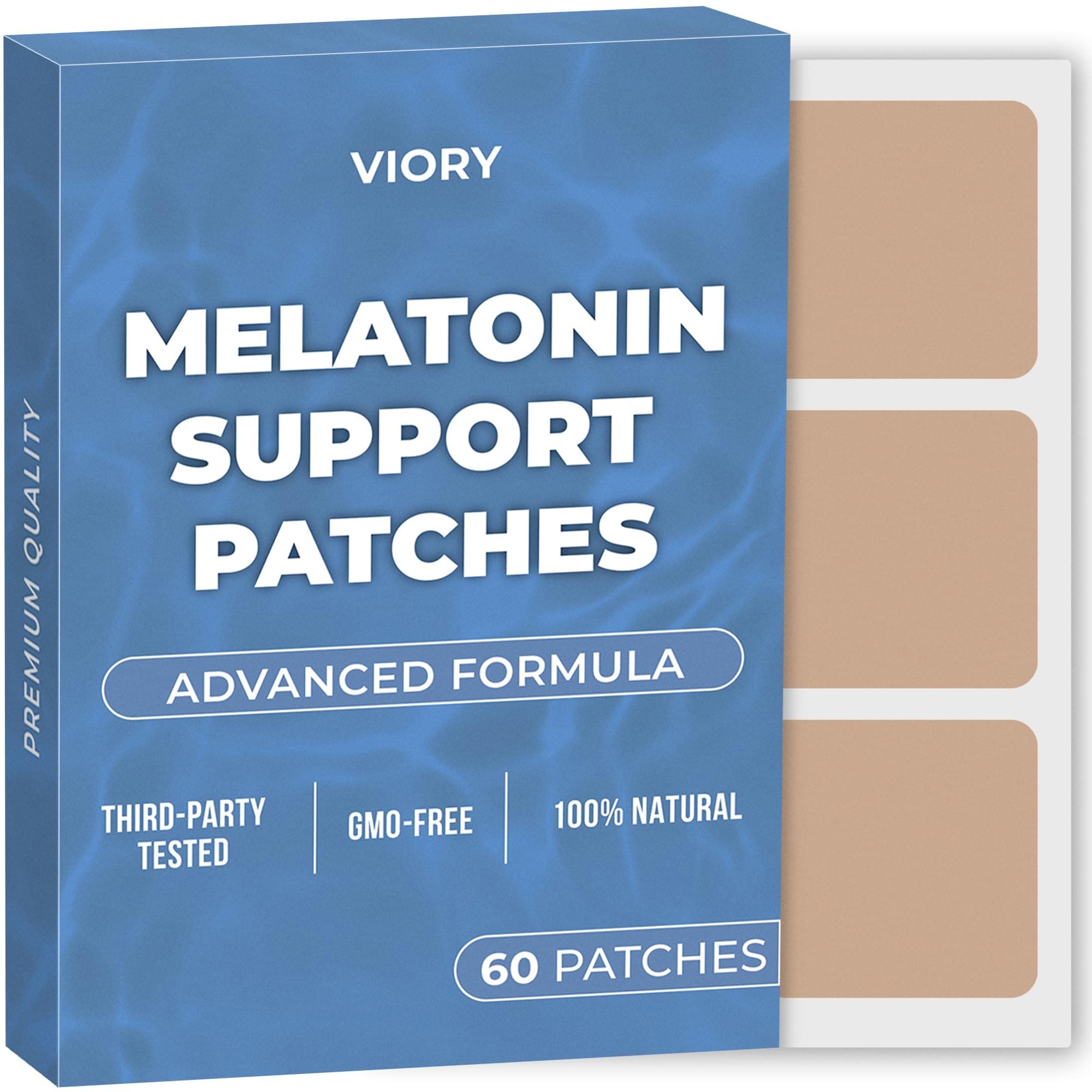 VIORY Melatonin Sleep Patches for Adults Extra Strength | Easy-to-Apply Sleep Patch with Valerian | Relax & Wake Up Refreshed | Long-Lasting Night Comfort for Men & Women | 60 Patches