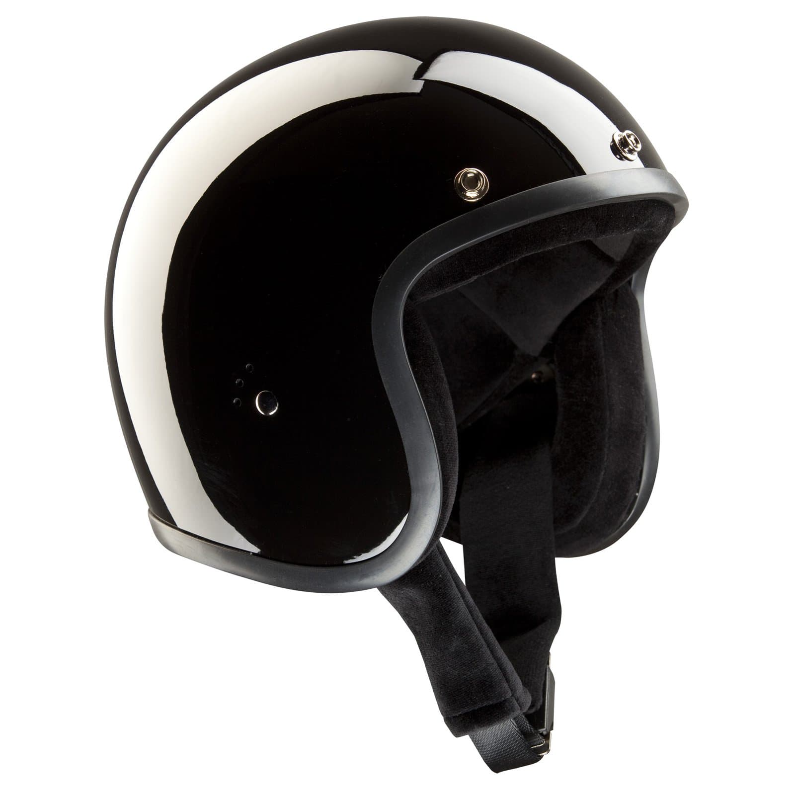 Bandit Jet Helmet - Glossy Black Motorcycle Helmet, Color:glossy black;Size:XL(61-62cm)