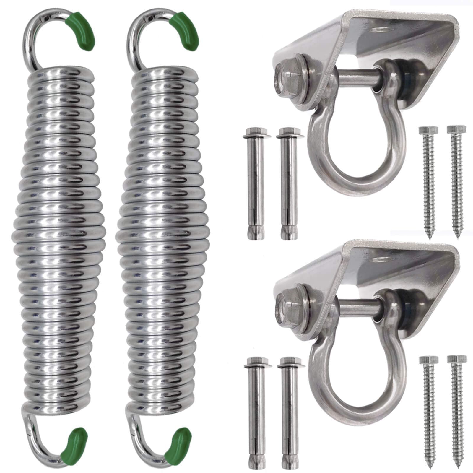 BLASCOOL Porch Swing Springs Hanging Kit - 600 Lbs Heavy Duty Suspensions Hammock Chairs Ceiling Mount Hardware (2 Sets)