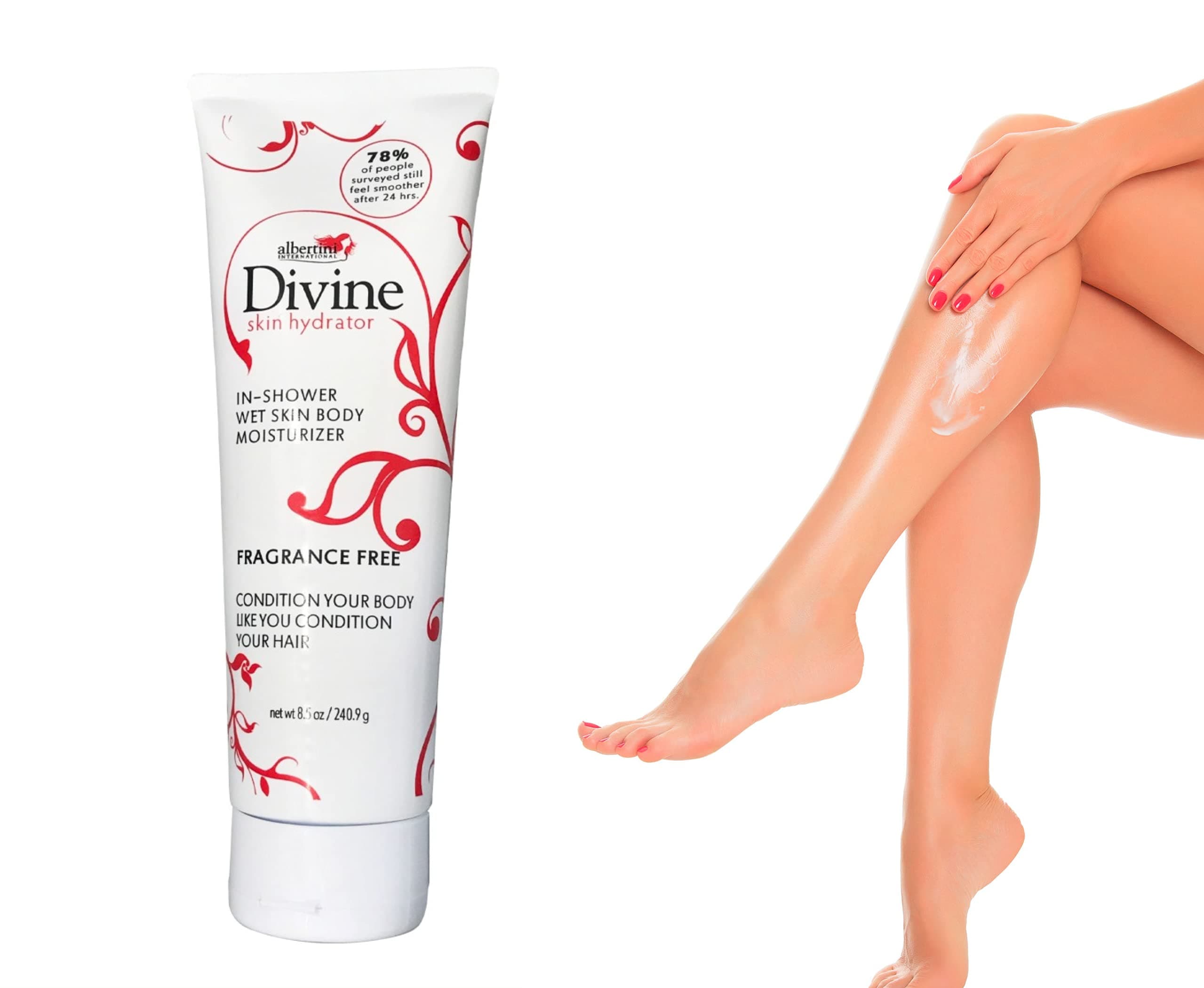 Divine Skin Hydrator in Shower Body moisturizer unscented Fragrant Free Helps Dry Itchy Irritated Skin 8.5 oz