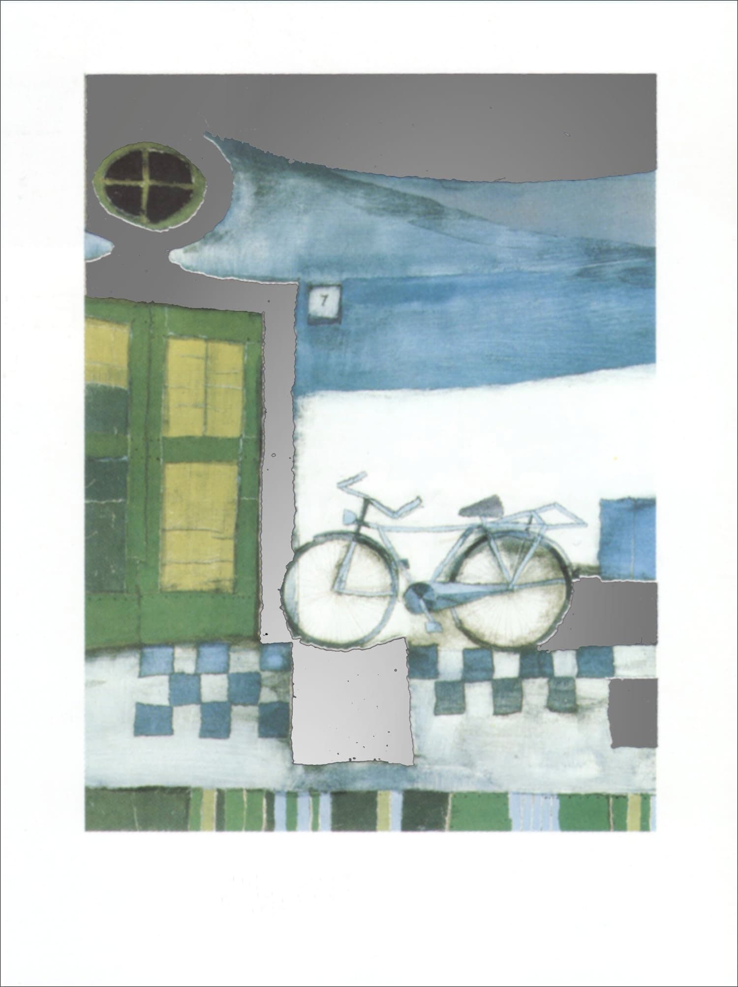 Blue Bicycle by Rosina Wachtmeister Art Print Poster - Size: 23.75 X 31.5