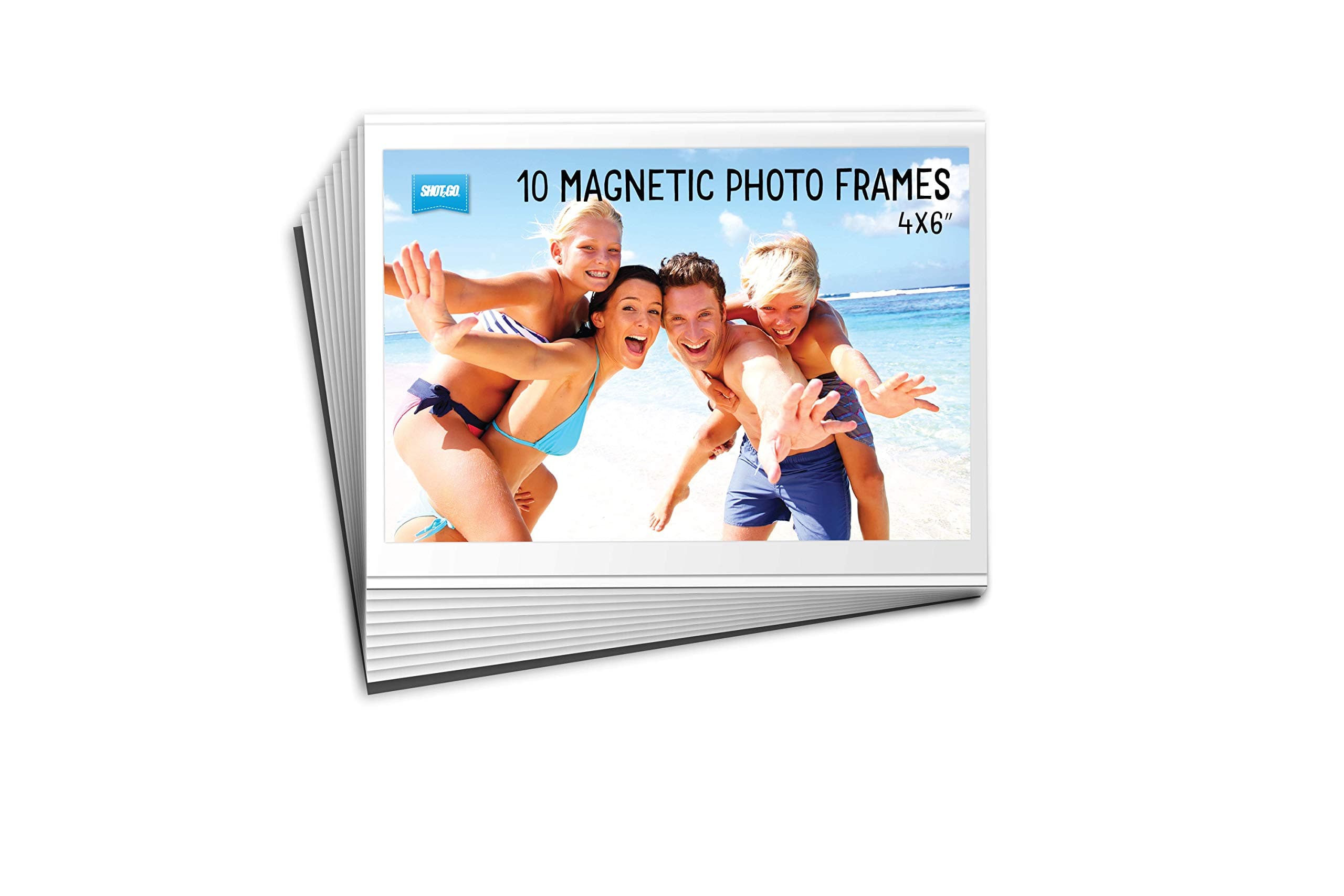 Shot2go Bulk Buy - Pack of 10 Magnetic Photo Fridge Frames Clear 4x6" (10x15cm)