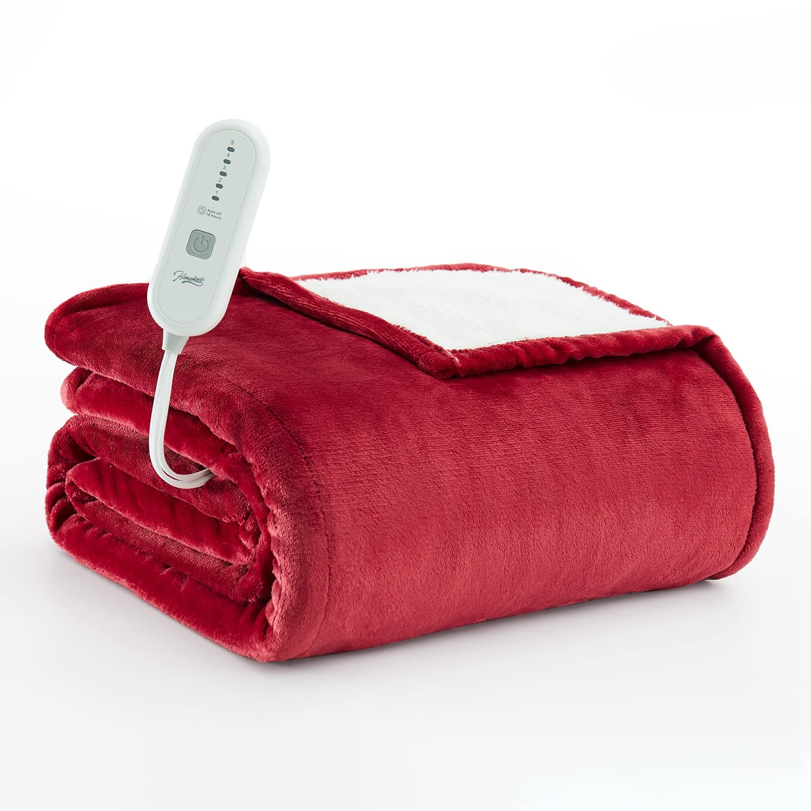 Heated Blanket Electric Throw - 50"x60" Heating Blanket Throw 4 Hours Auto-Off 5 Heat Levels Heat Blanket Over-Heat Protection Flannel Sherpa Heater Blanket Electric ETL Certification