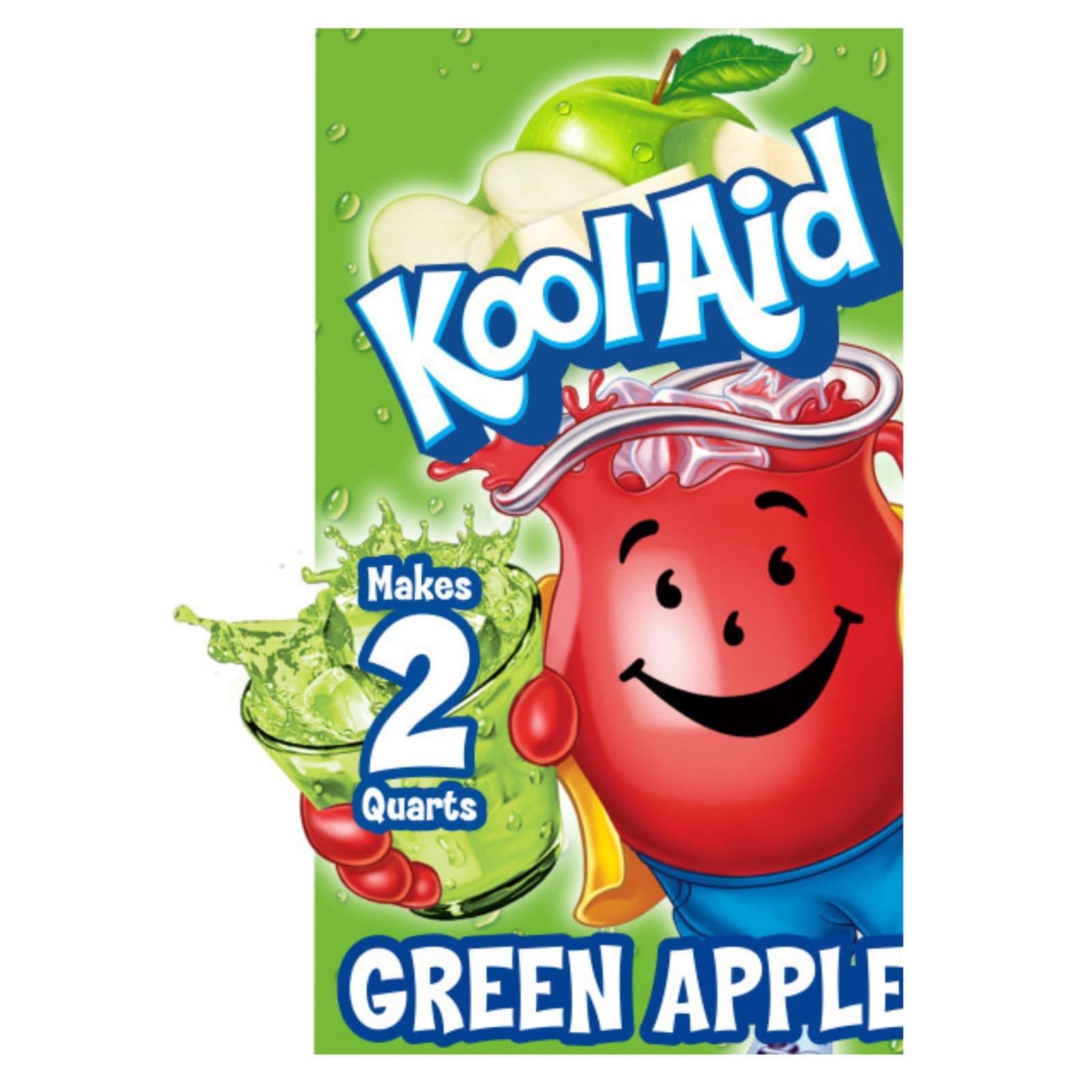 Kool Aid Green Apple Unsweetened Drink Mix 6.3g Sachet Makes 2 Quarts