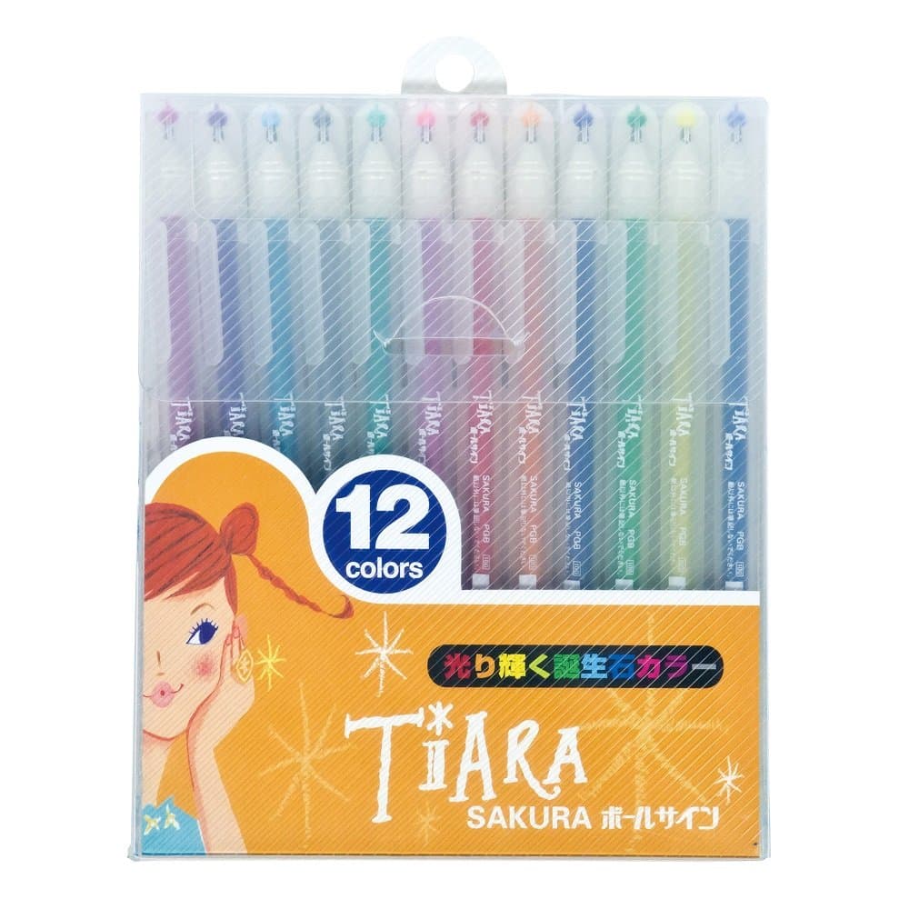 SAKURA サクラクレパス 水性ボールペン ボールサイン ティアラ 12色 PGB12TN