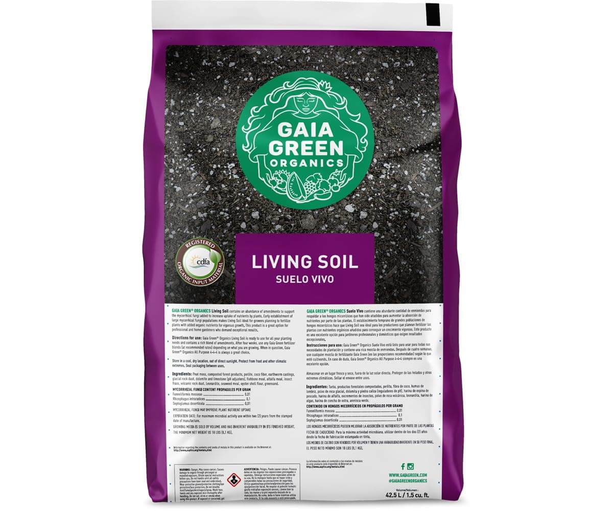Gaia Green Organics Living Soil, 1.5 cu ft | Premium Organic Potting Mix for Seed Starting, Container Gardening, Houseplants & Raised Beds