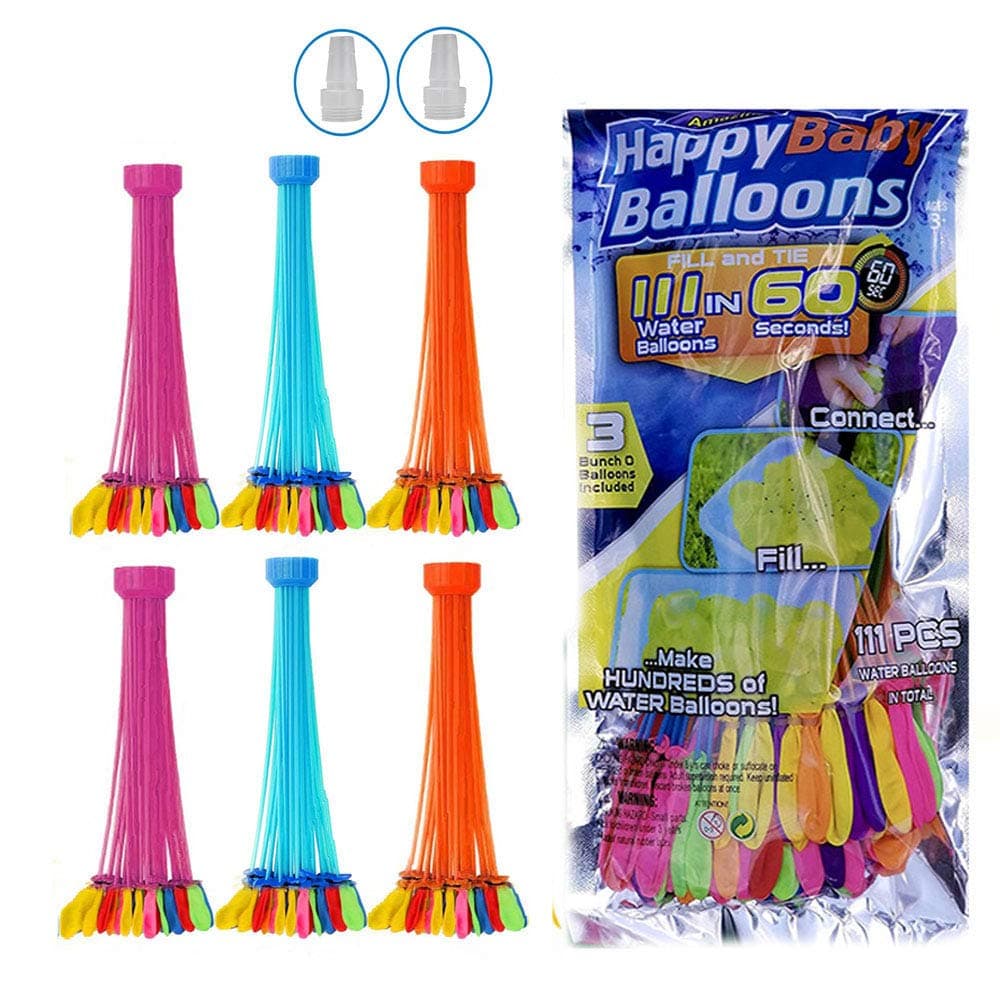 222Pcs Water Balloons Toys For Kids | Self Sealing Balloons In 3 Filling Bunch Pack For Girls & Boys | Splash Fight Bloonies Beach & Pool Games | Balloon Bombs For Birthday Party (222 Pcs)