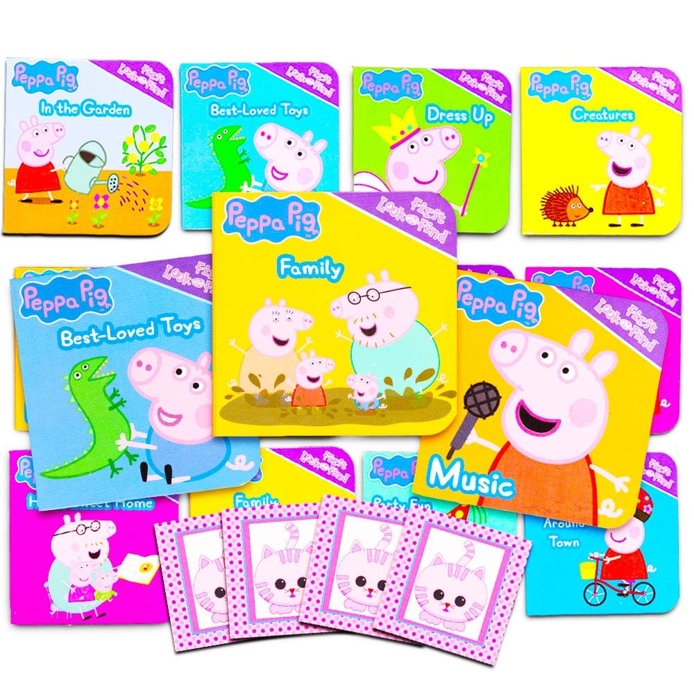 Peppa Pig Board Books Set for Toddlers Babies Kids - Pack of 12"My First" Books with Stickers! (Family, Friends, Music and More)
