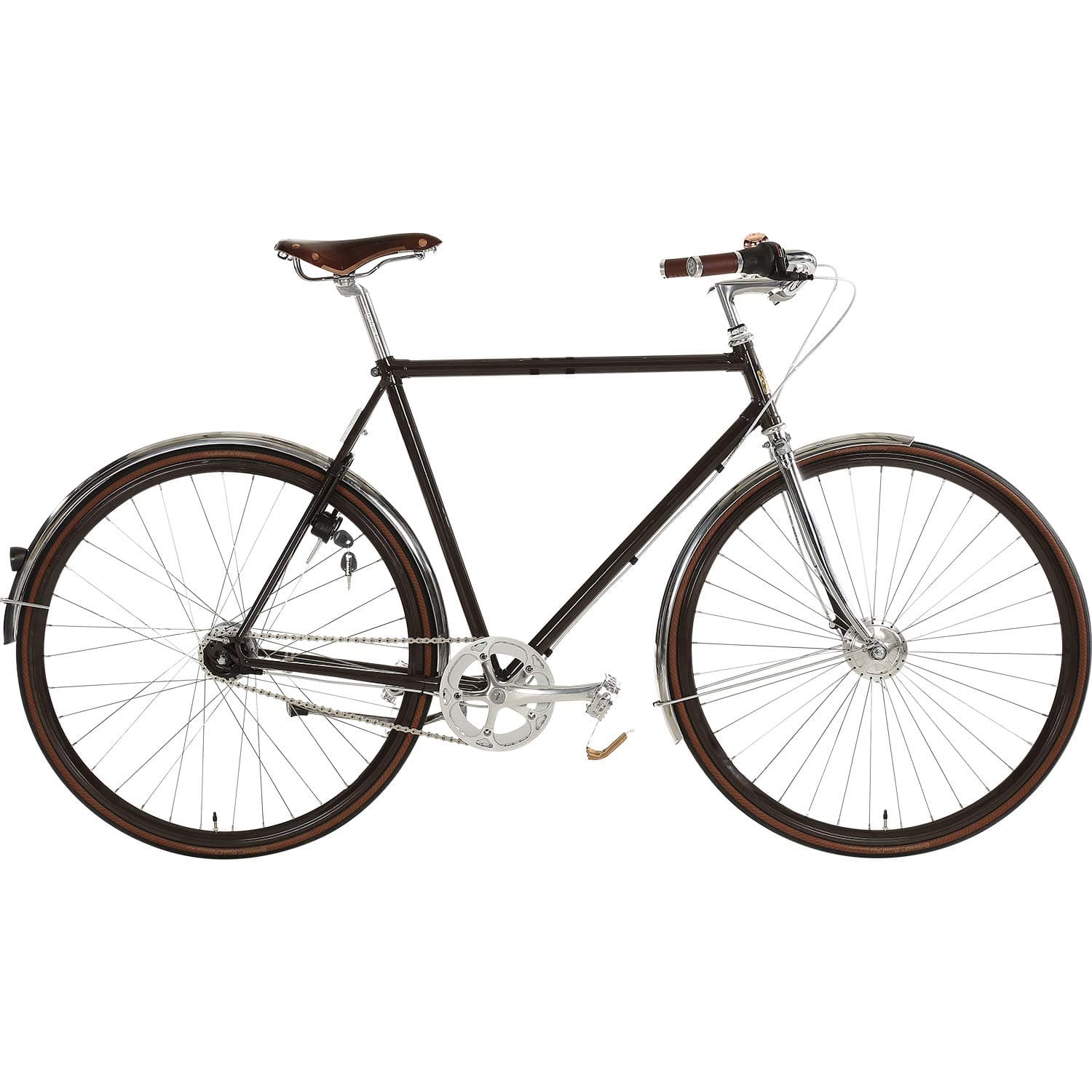 Velorbis Fritz Hansen Danish Design Comfort Bicycle for Men, 7 Speed, 23" Steel Frame Classic Design, Handmade in Germany (Brown, 57 cm)