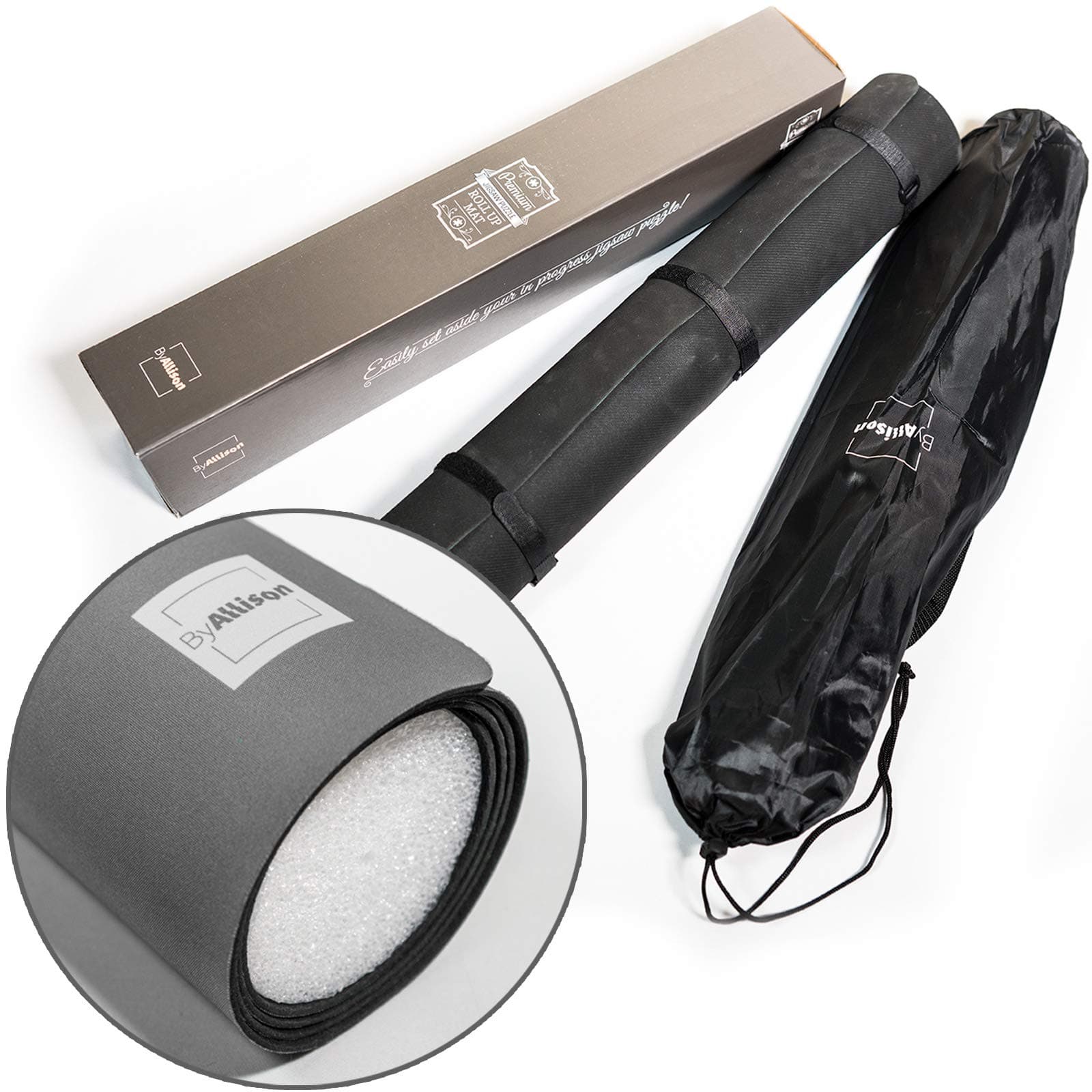 Jigsaw Puzzle Mat Roll Up Premium Puzzle Storage Mat Neoprene Material, Easy to Slide, Jigsaw Rollup Up to 1,500 Pieces - Board Game Mat, Tabletop Gaming Mat