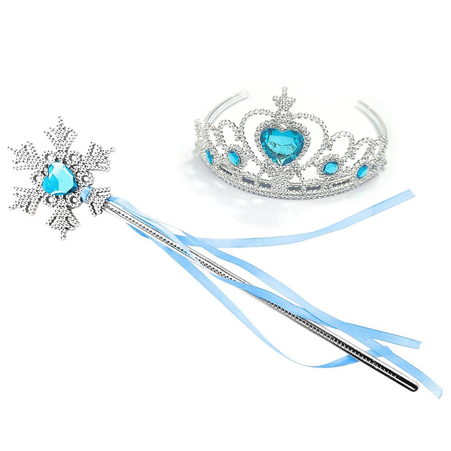 Princess Elsa Crown Tiara and Wand Set — Silver Heart Jewel