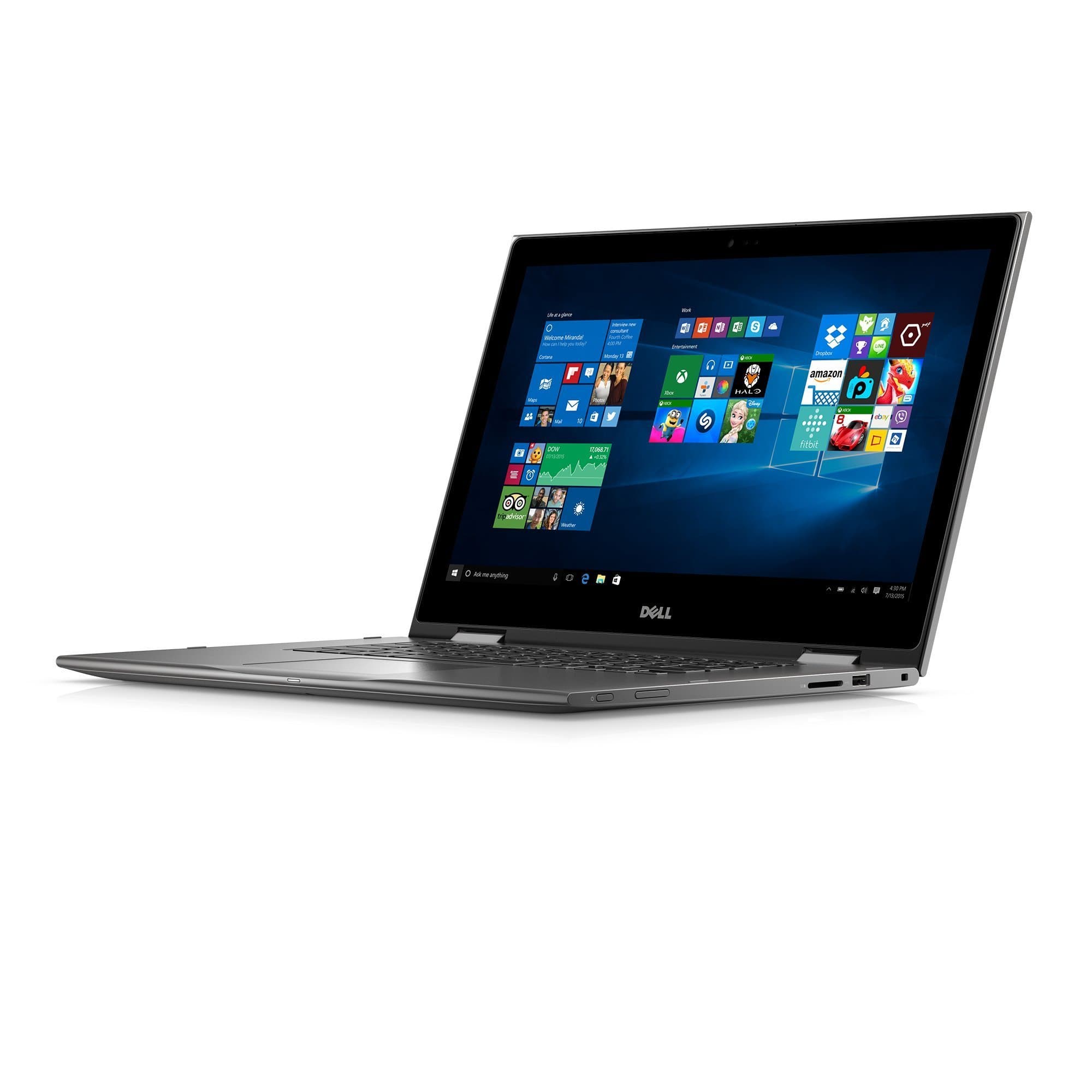 Dell i5568-0463GRY 15.6" FHD 2-in-1 Laptop (Intel Core i3-6100U 2.3GHz Processor, 4 GB RAM, 500 GB HDD, Windows 10) Gray